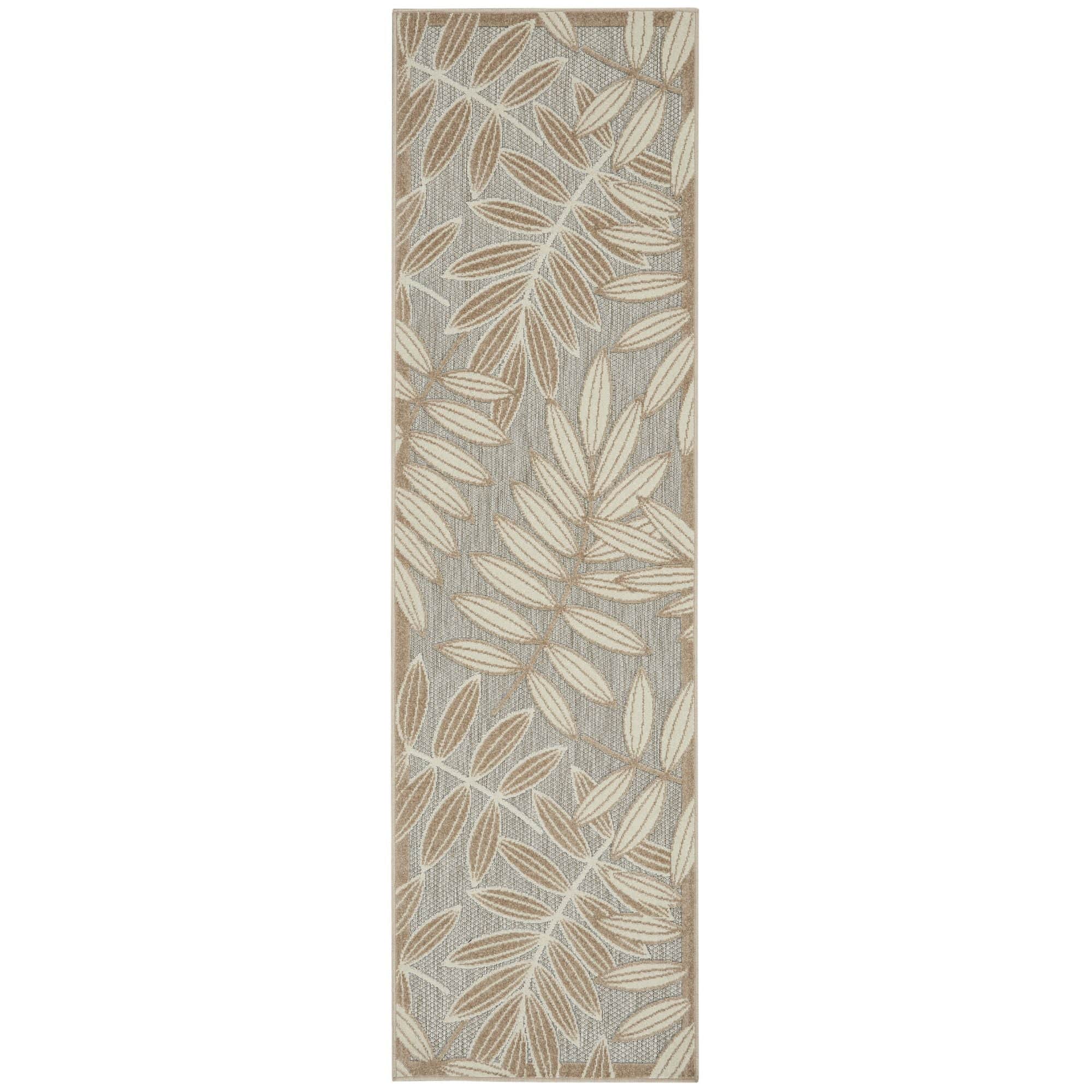 Natural Tropical Leaf Indoor/Outdoor Patio Rug