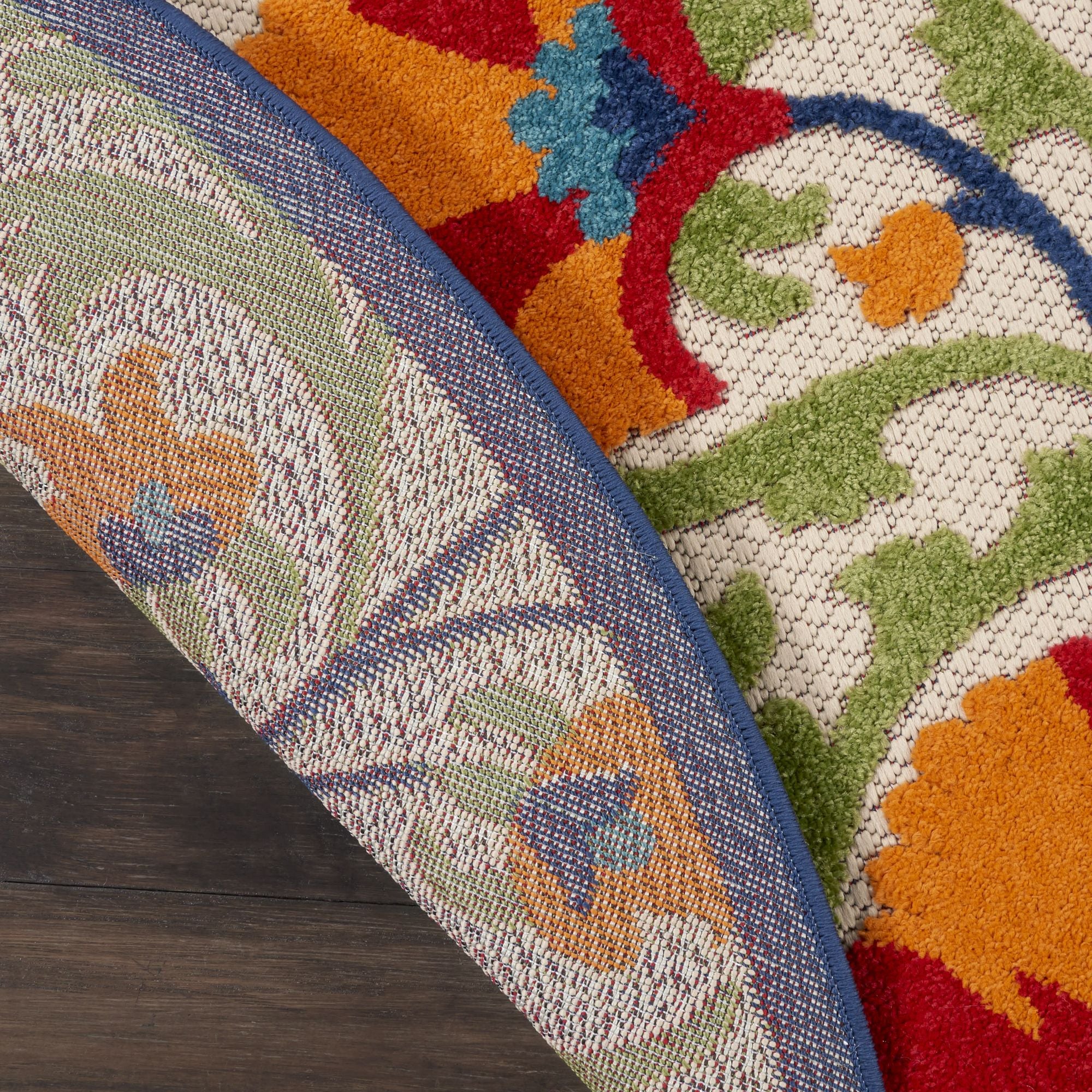 Red Multicolor Transitional Indoor Outdoor Floral Area Rug