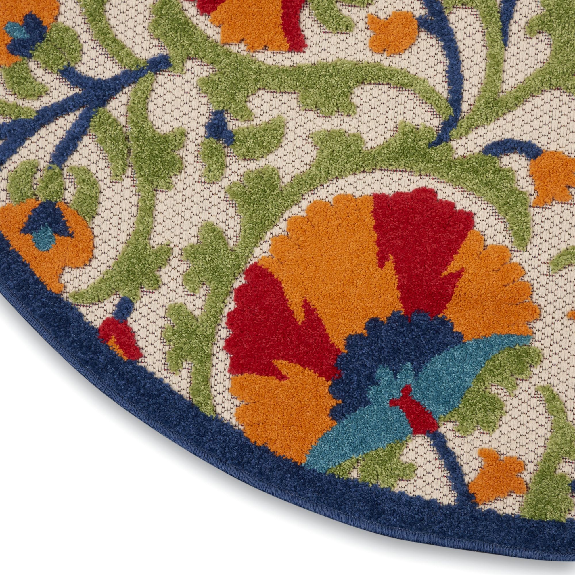 Red Multicolor Transitional Indoor Outdoor Floral Area Rug