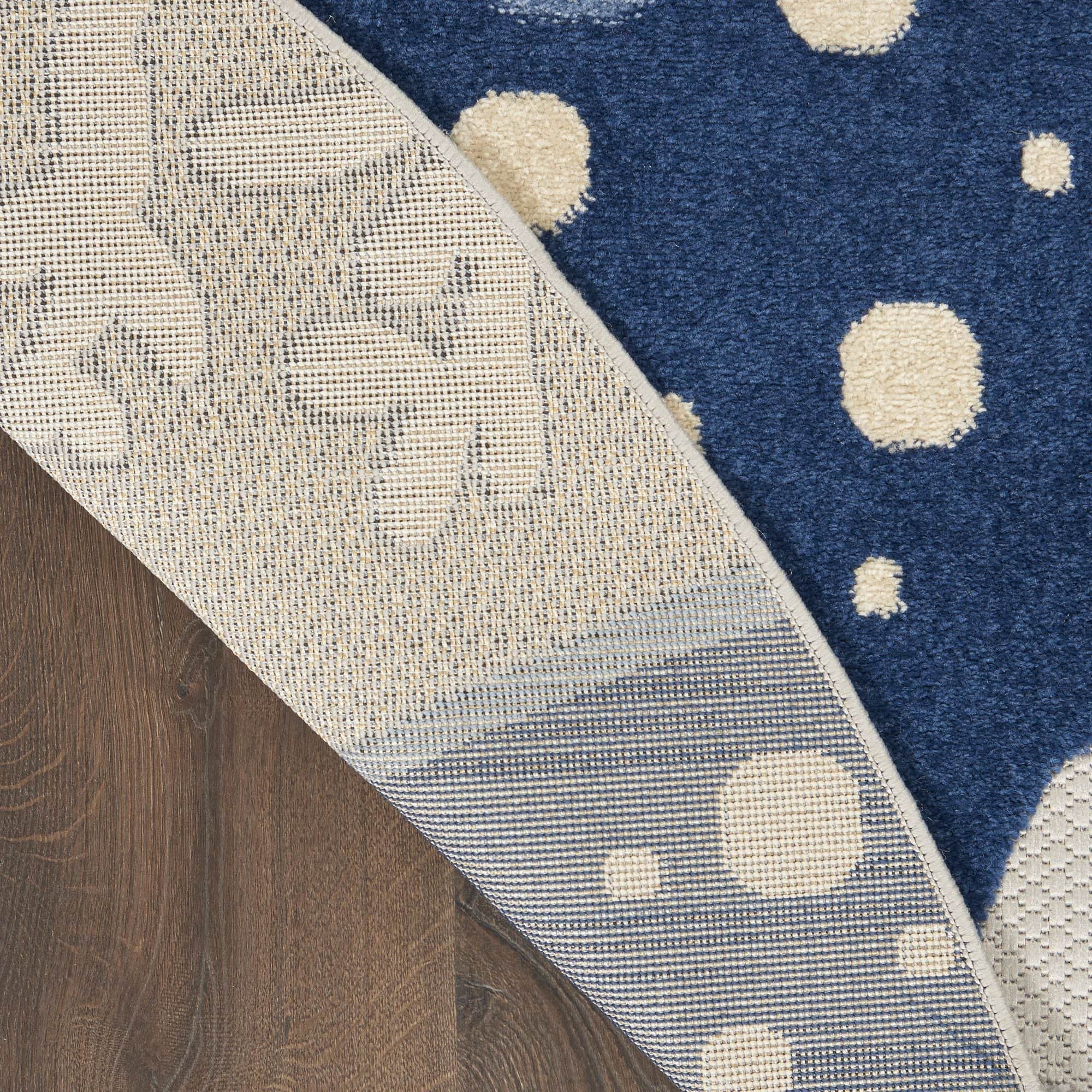 Blue Grey Coastal Indoor Outdoor Polypropylene Area Rug