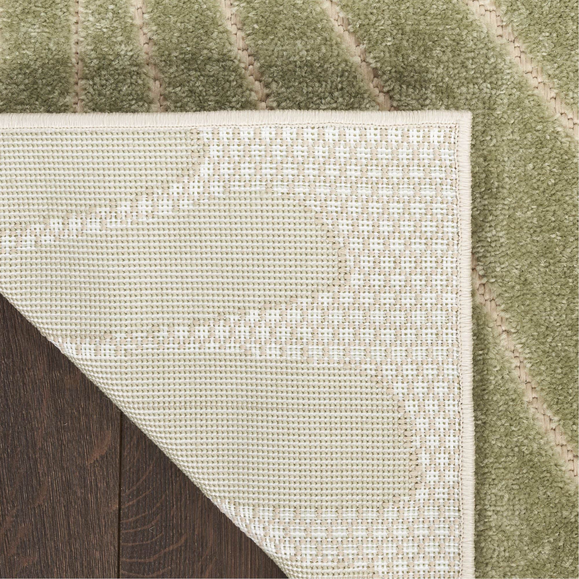 Green Yellow Coastal Indoor Outdoor Polypropylene Area Rug