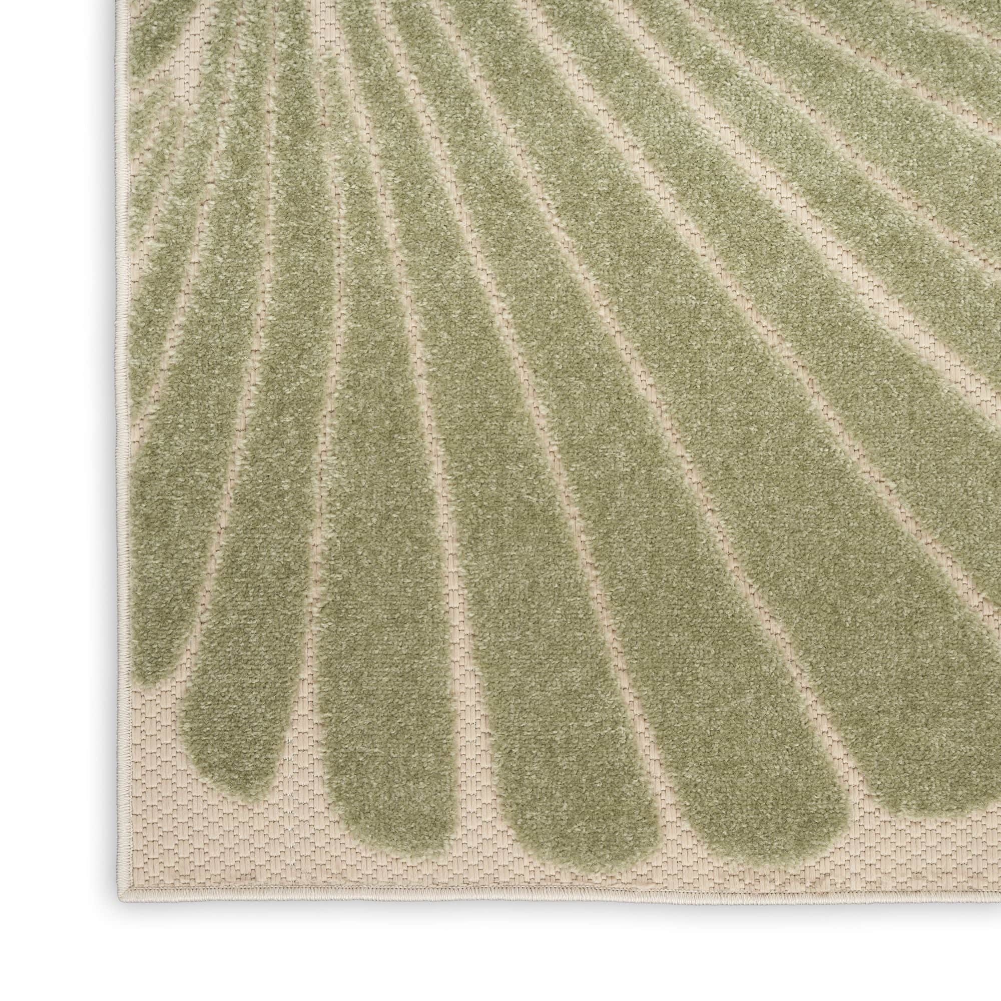 Green Yellow Coastal Indoor Outdoor Polypropylene Area Rug
