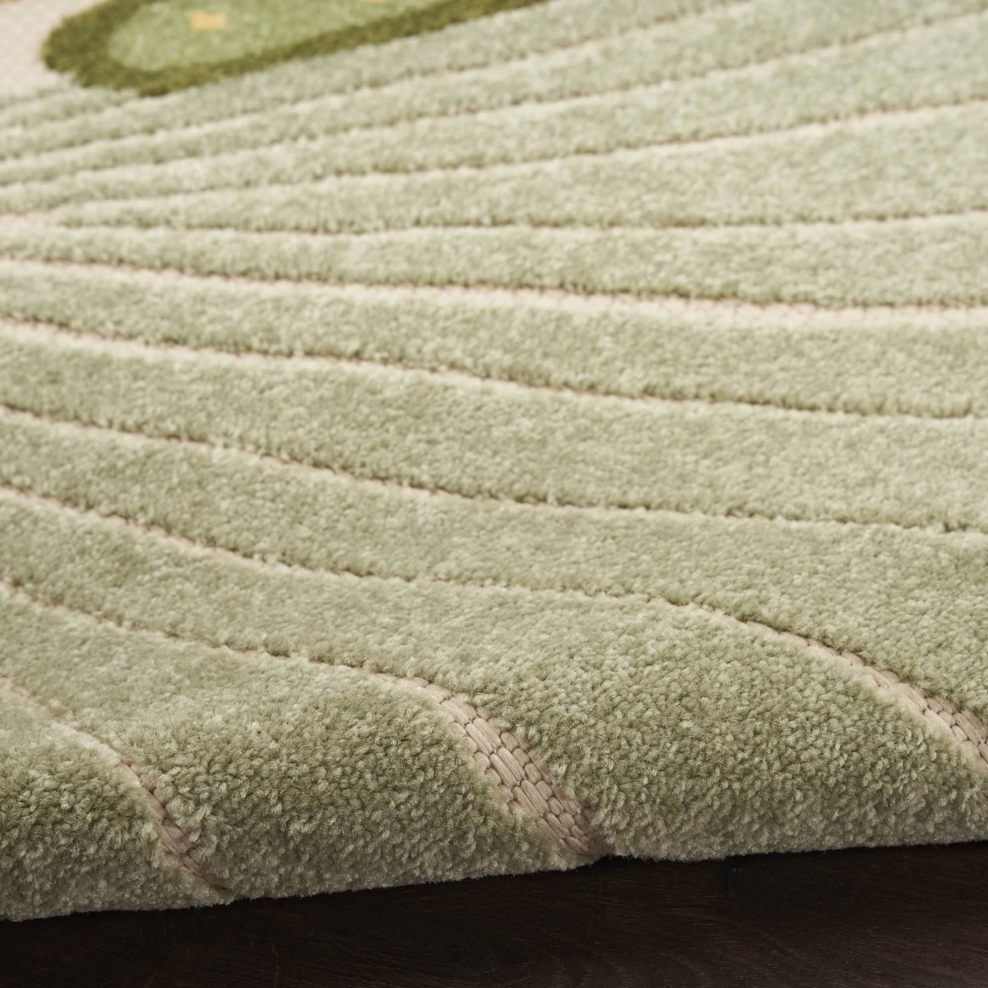 Green Yellow Coastal Indoor Outdoor Polypropylene Area Rug