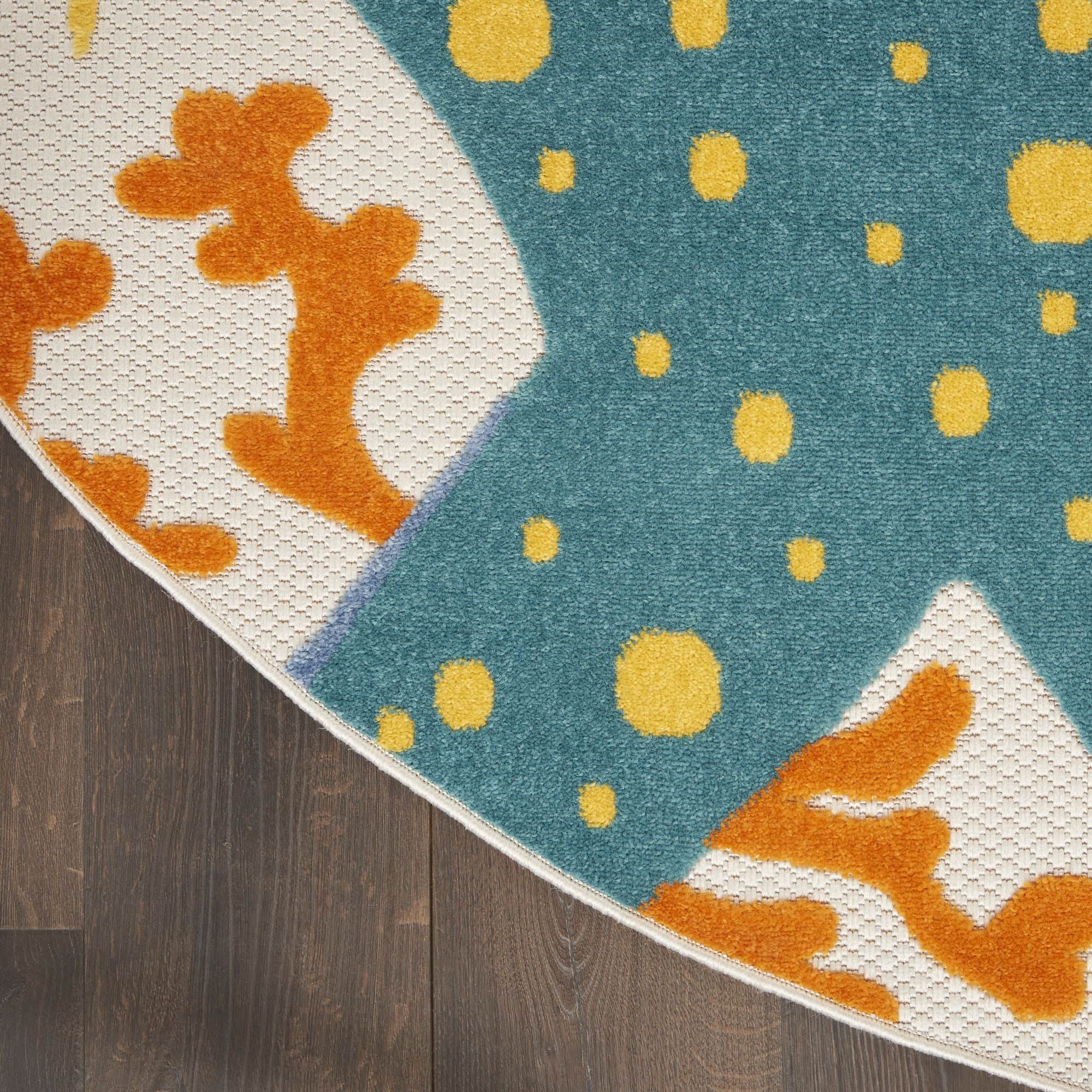 Multicolor Coastal Indoor Outdoor Polypropylene Area Rug