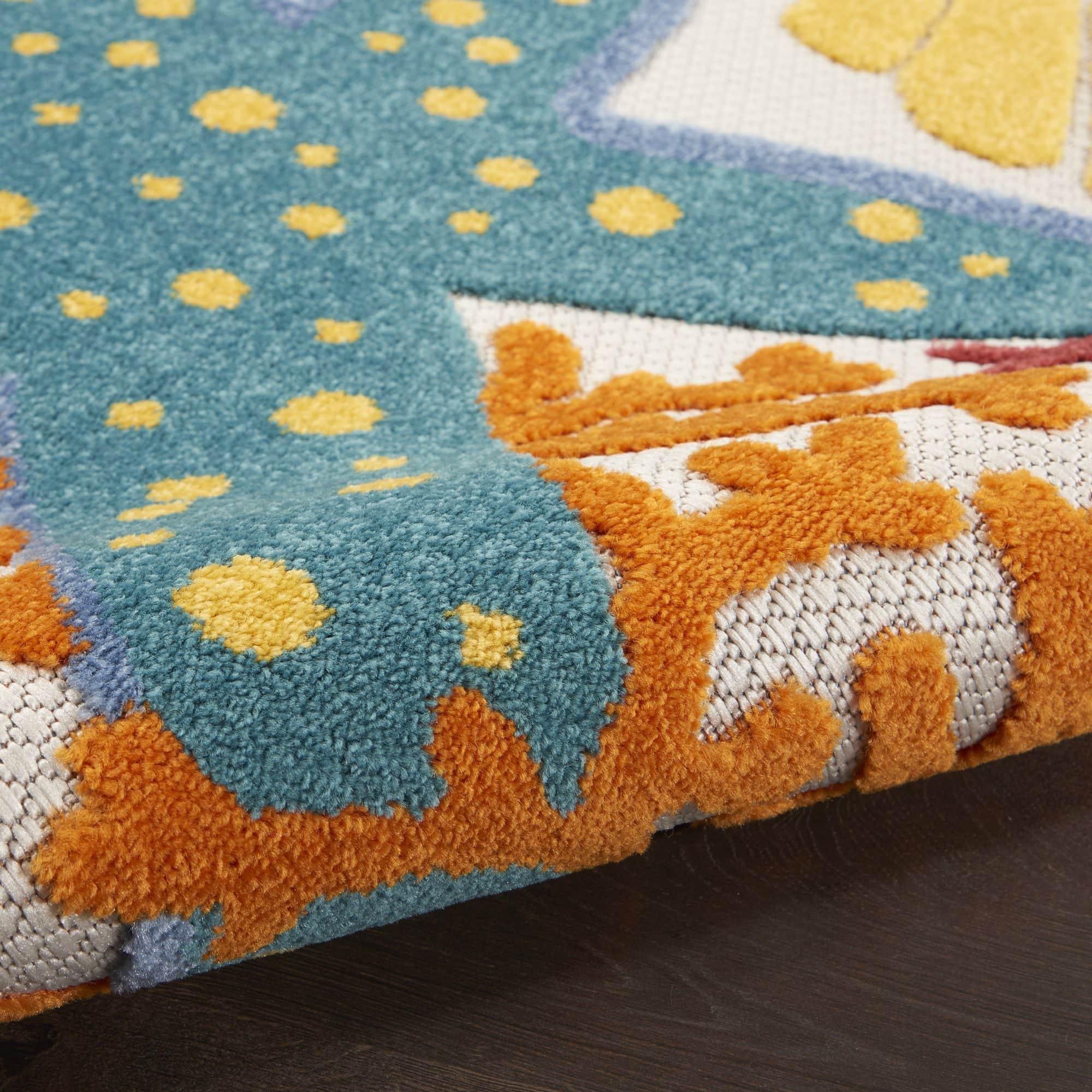 Multicolor Coastal Indoor Outdoor Polypropylene Area Rug