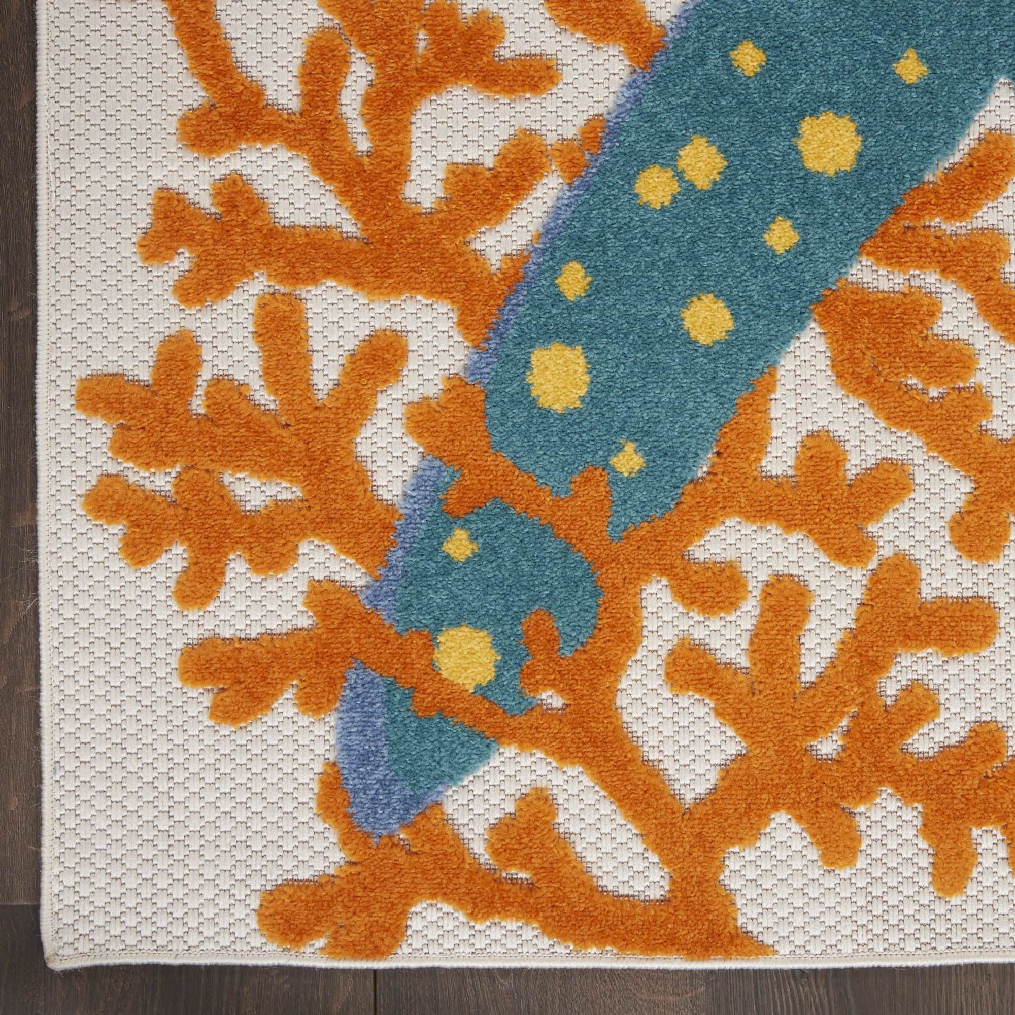 Multicolor Coastal Indoor Outdoor Polypropylene Area Rug