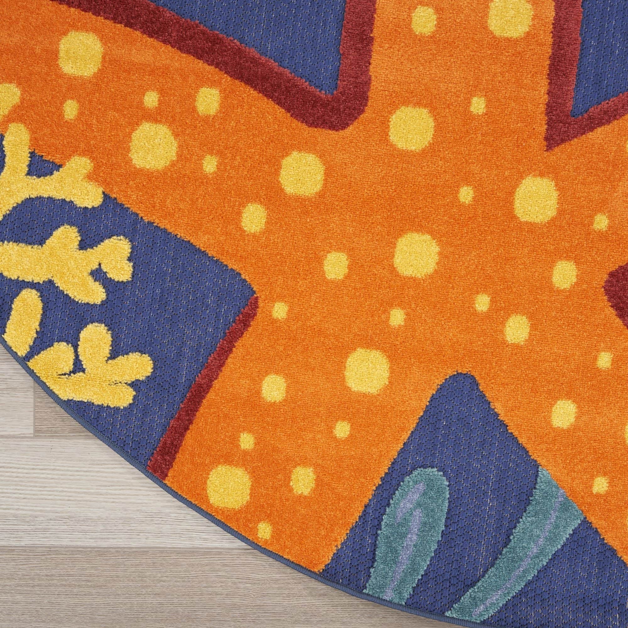 Navy Multicolor Coastal Indoor Outdoor Polypropylene Area Rug