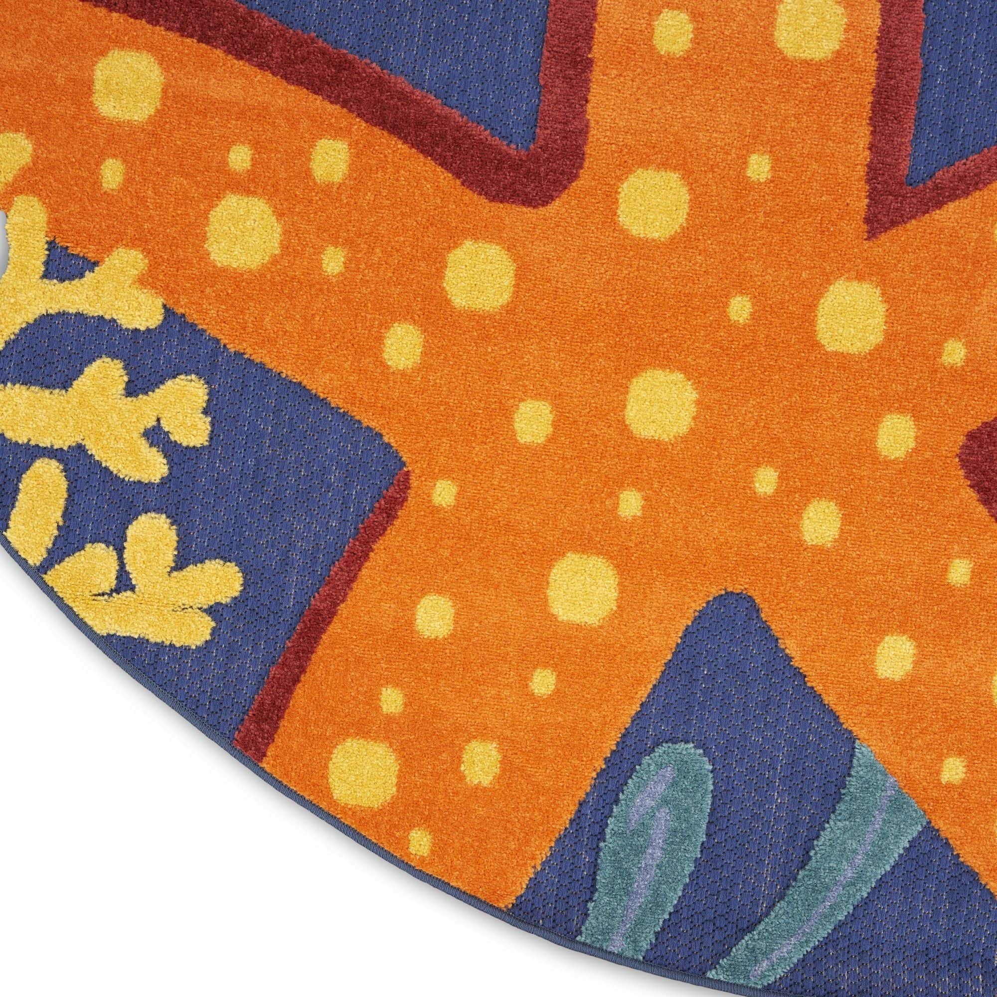 Navy Multicolor Coastal Indoor Outdoor Polypropylene Area Rug