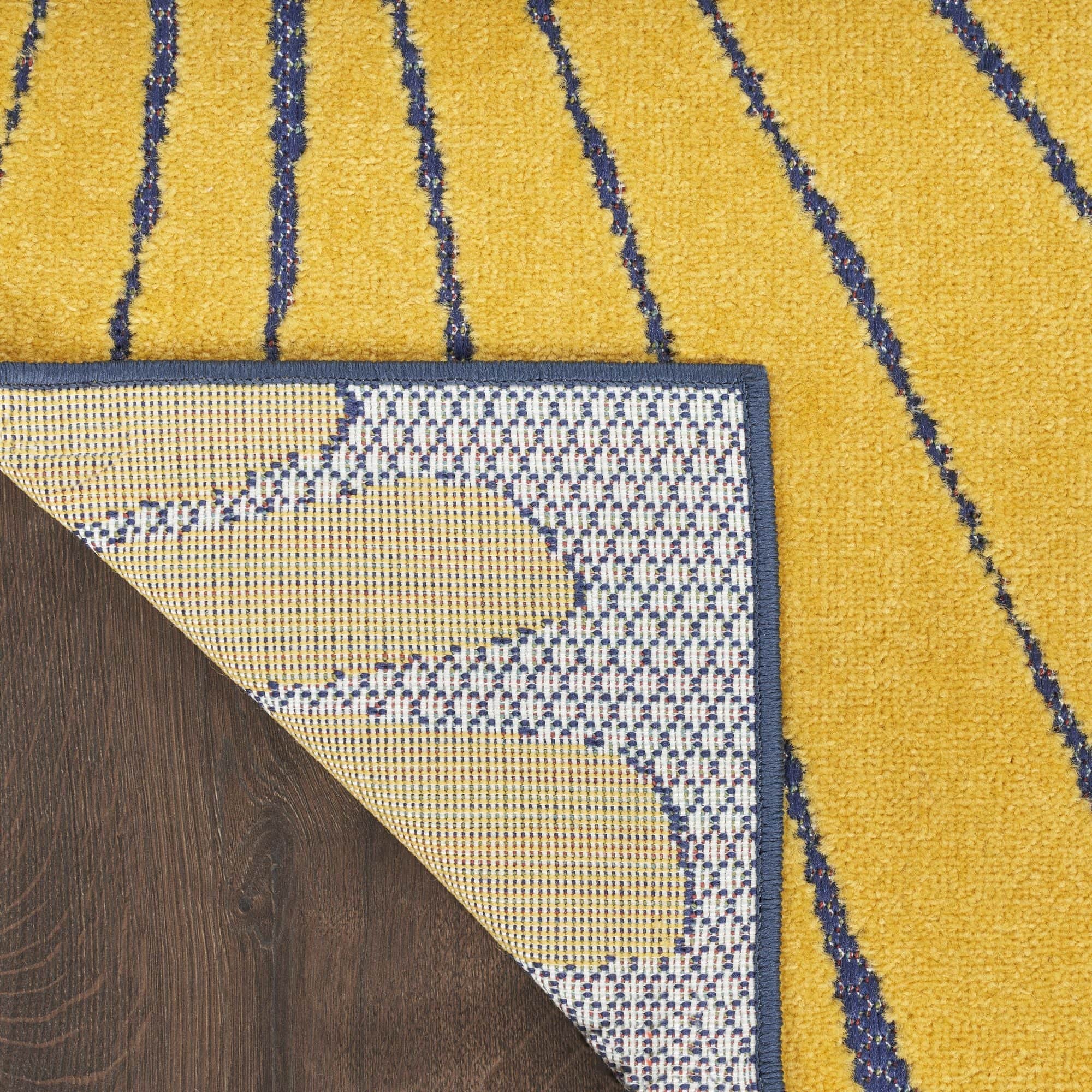 Navy Multicolor Coastal Indoor Outdoor Polypropylene Area Rug