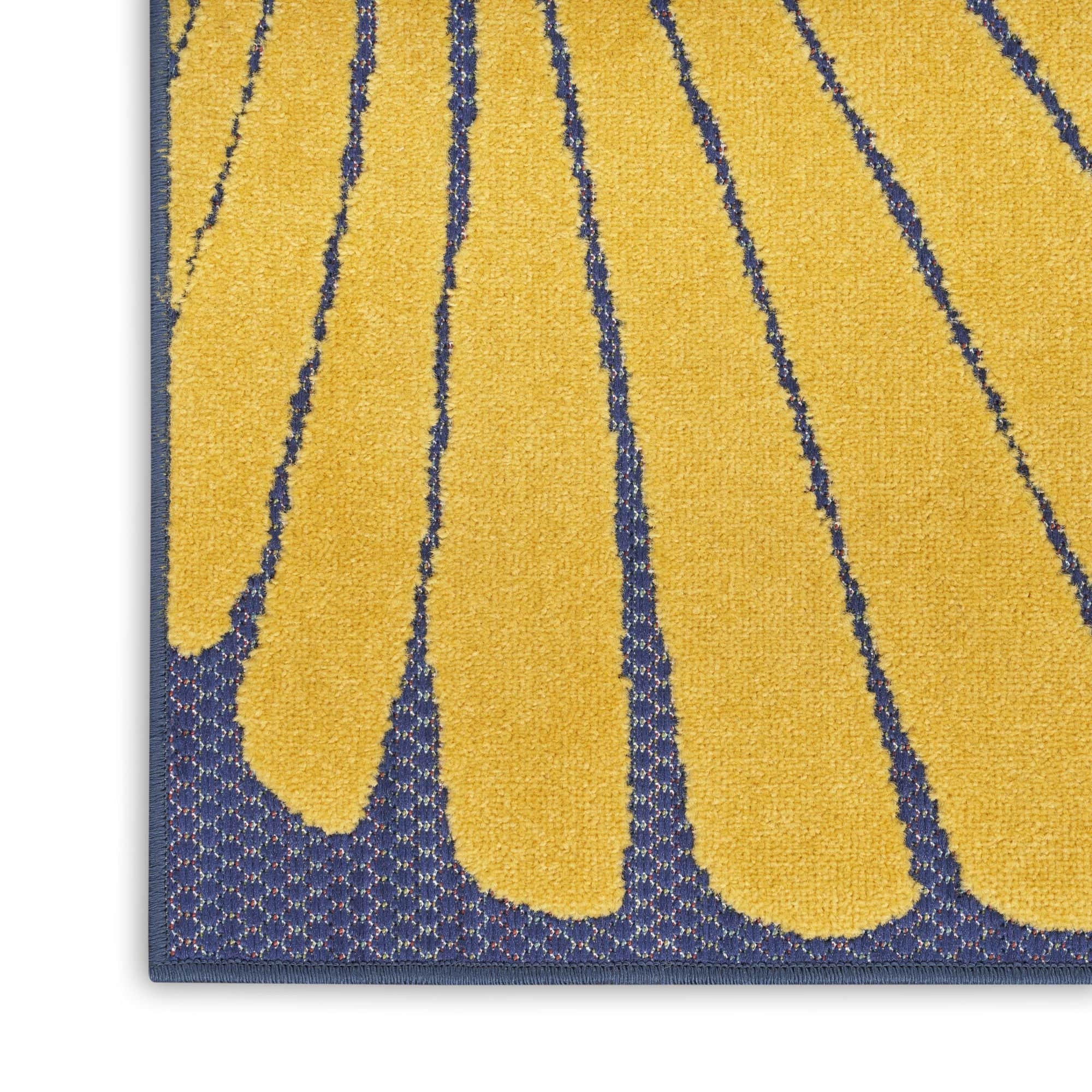 Navy Multicolor Coastal Indoor Outdoor Polypropylene Area Rug