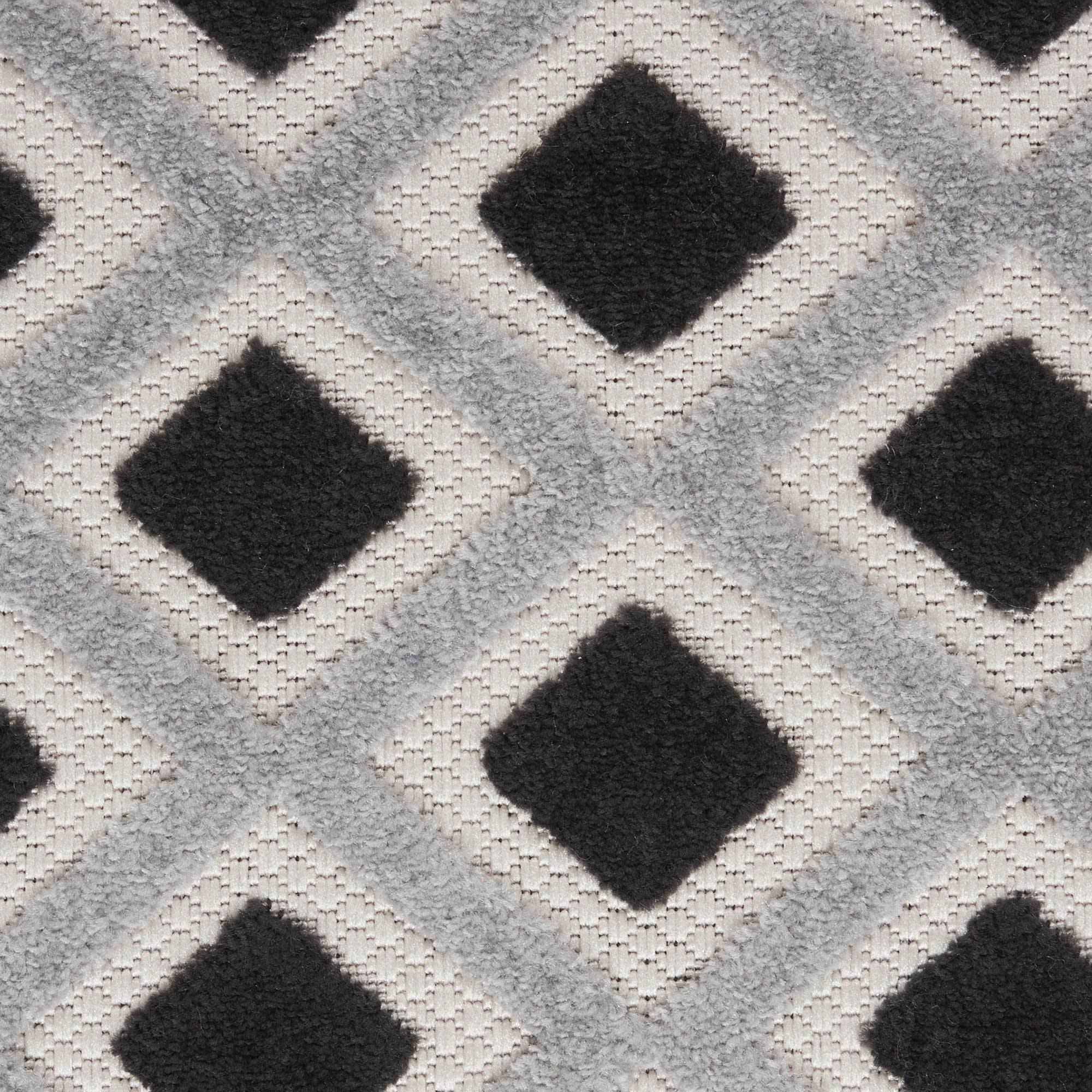 Black White Modern Indoor/Outdoor Concentric Diamond Rug