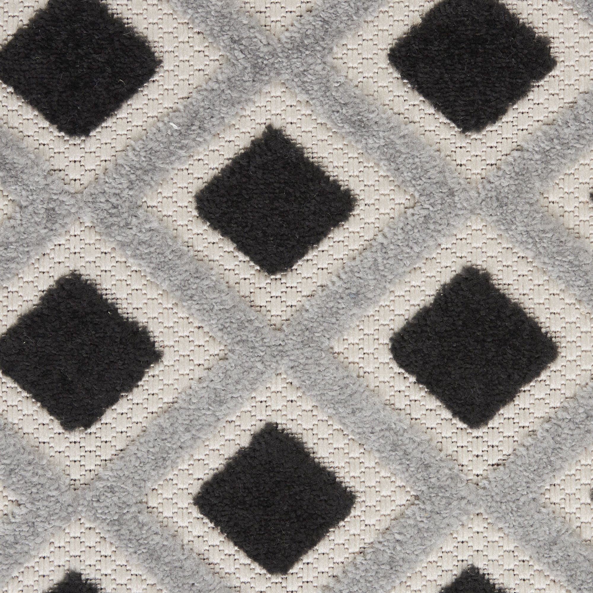 Black White Modern Indoor/Outdoor Concentric Diamond Rug