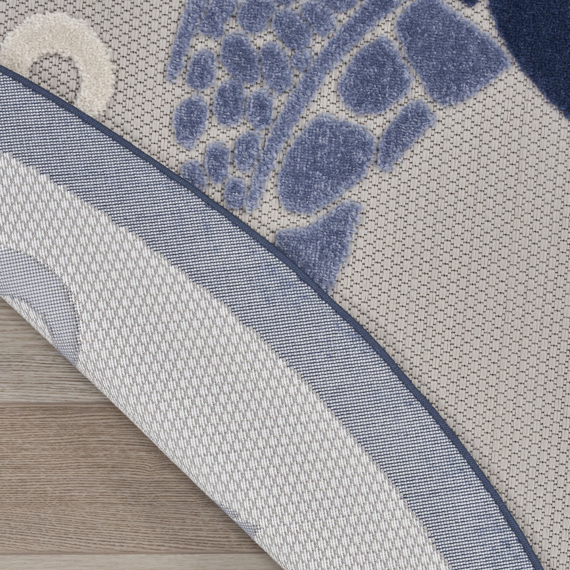 Navy Blue Nautical Sea Turtle Indoor-Outdoor Area Rug