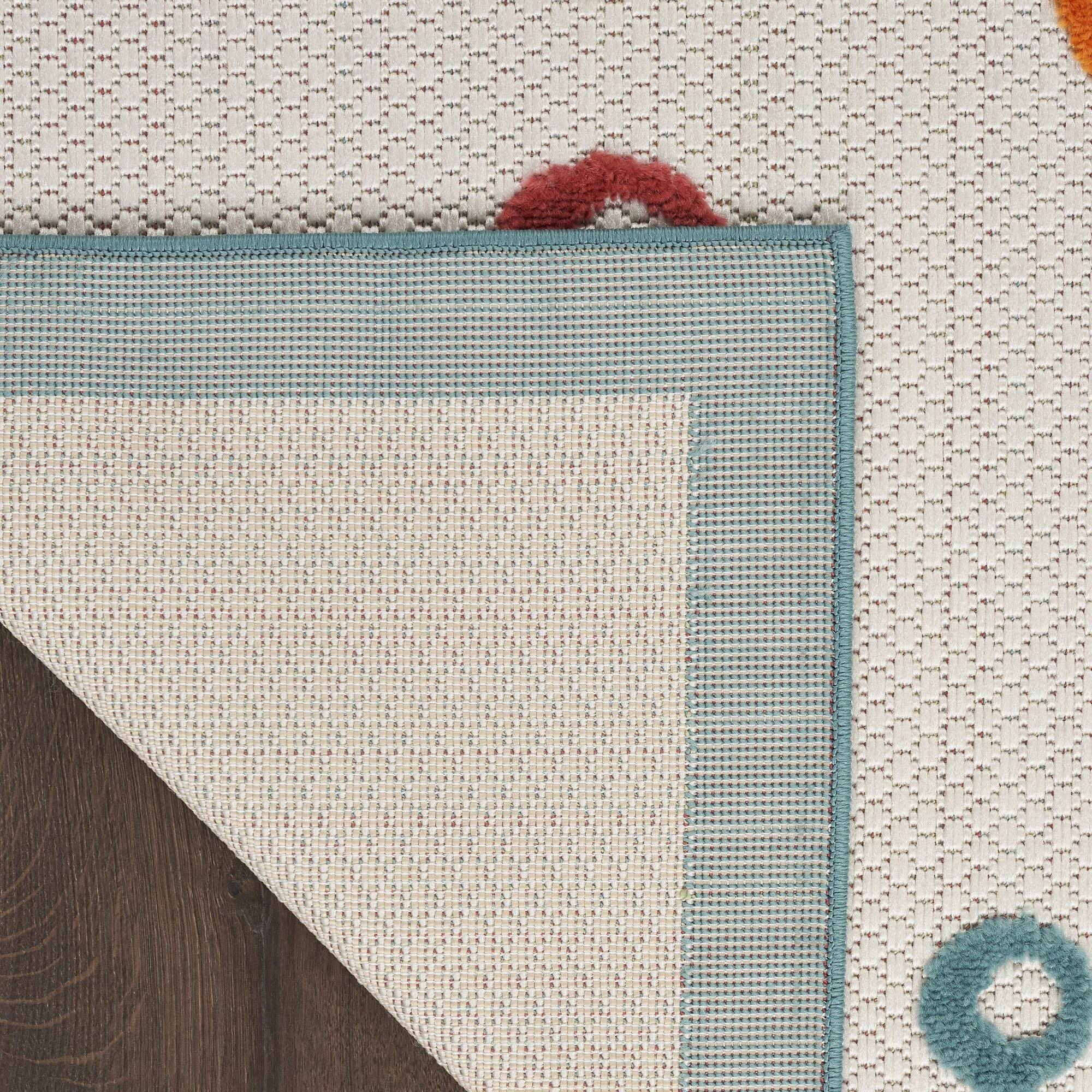 Teal Multicolor Nautical Sea Turtle Indoor-Outdoor Area Rug