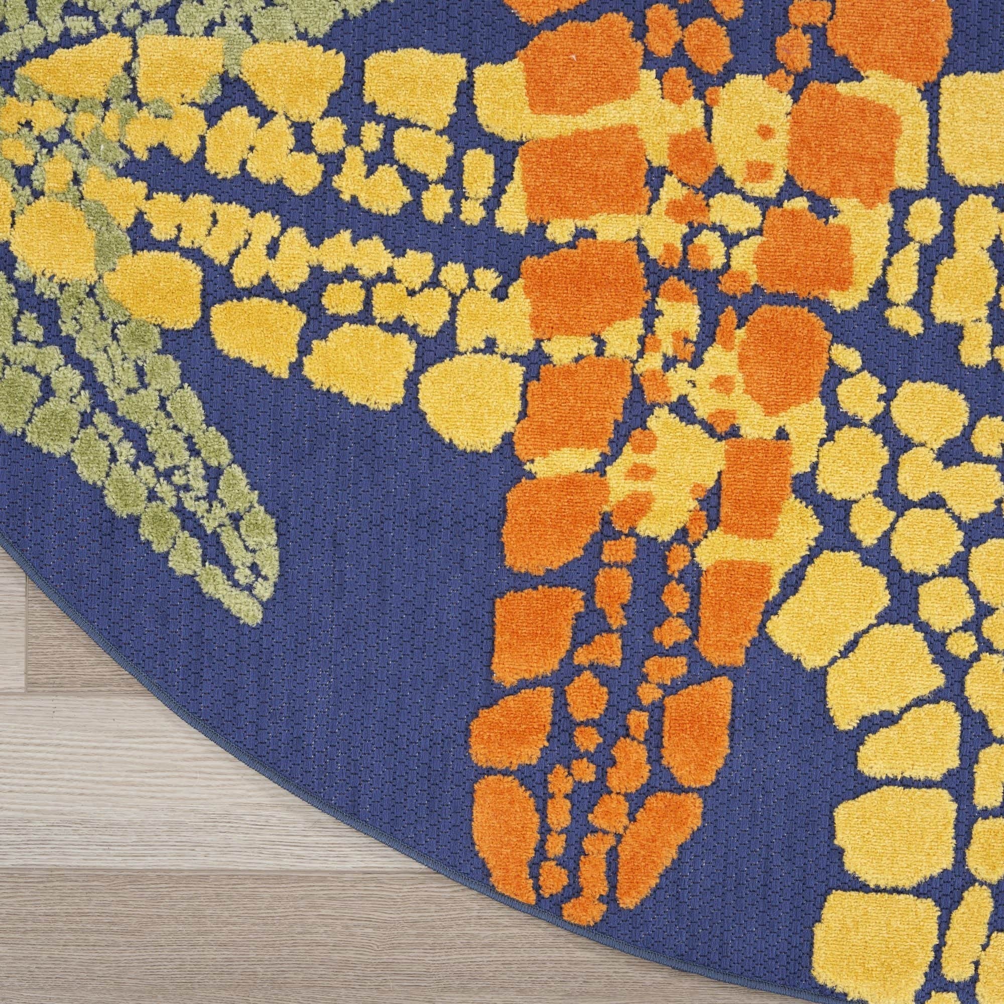 Blue Multicolor Indoor Outdoor Starfish Pattern Rug