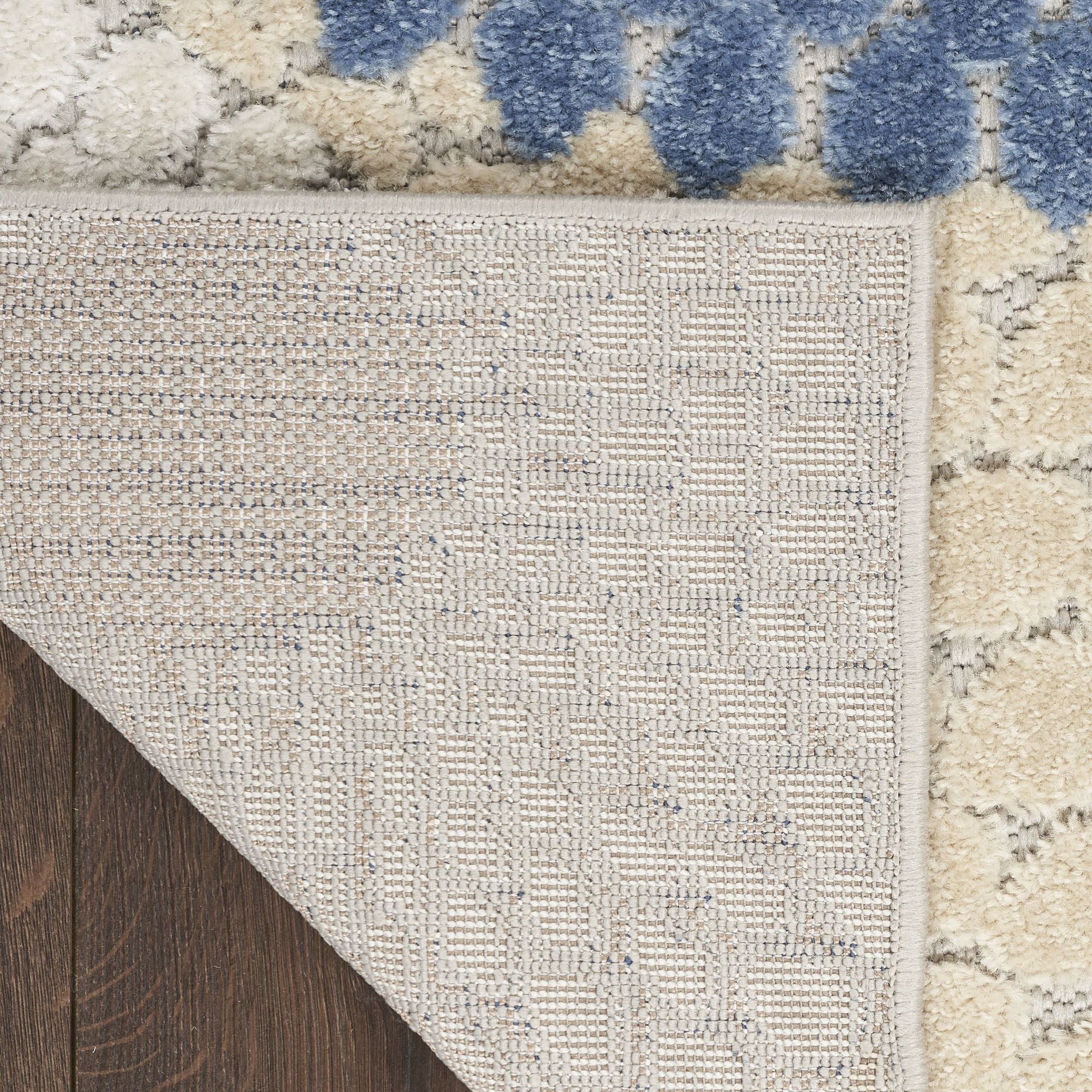 Blue Grey Geometric Indoor Outdoor Area Rug