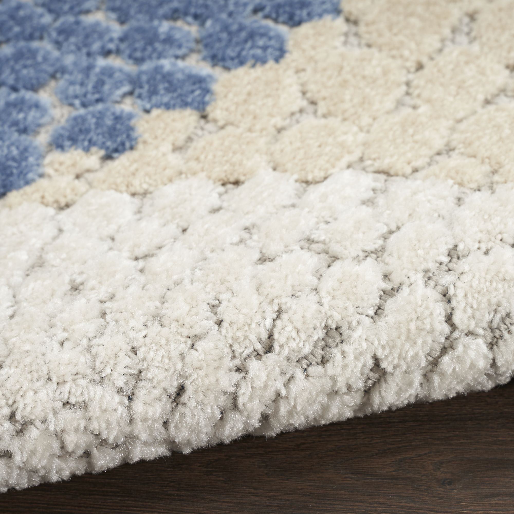 Blue Grey Geometric Indoor Outdoor Area Rug