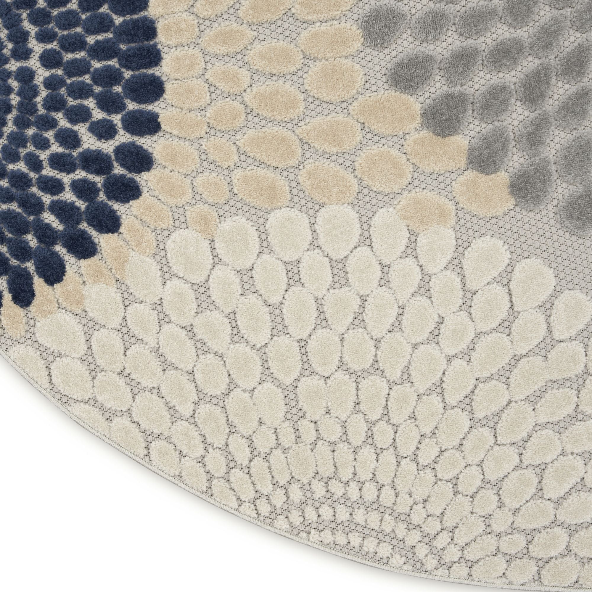 Blue Grey Geometric Indoor Outdoor Area Rug