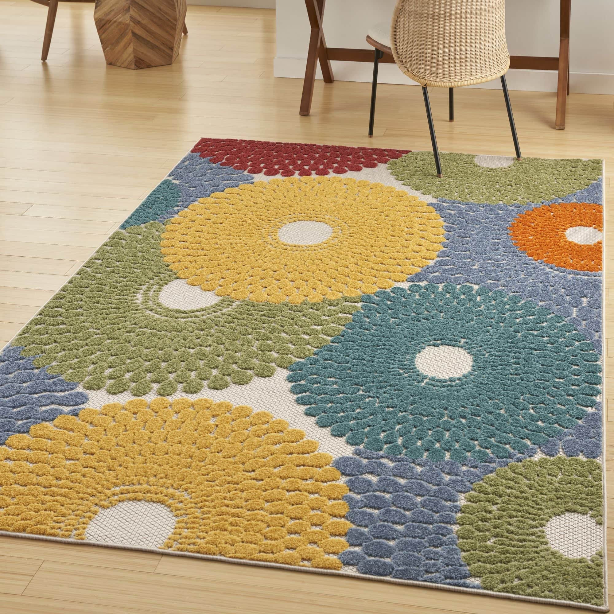 Multicolor Geometric Indoor Outdoor Area Rug
