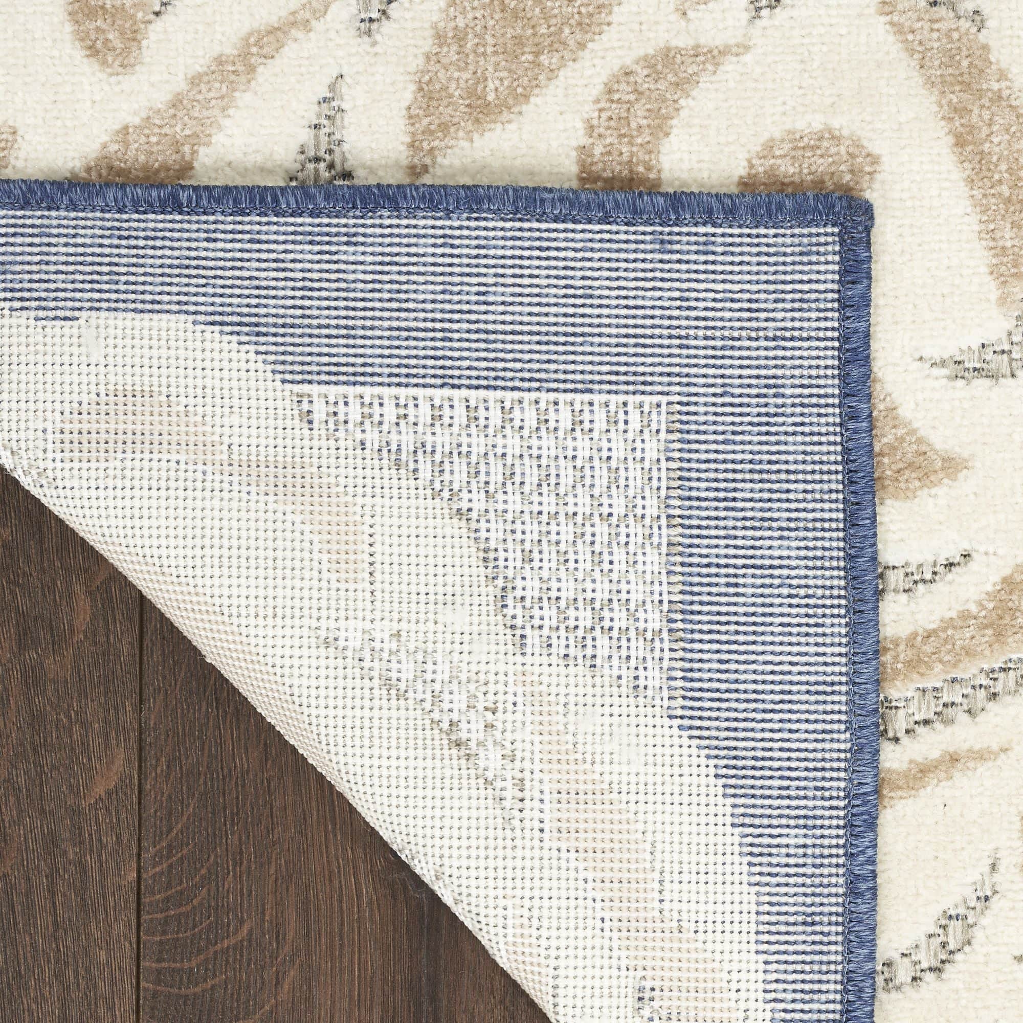 Blue Grey Contemporary Indoor-Outdoor Floral Area Rug