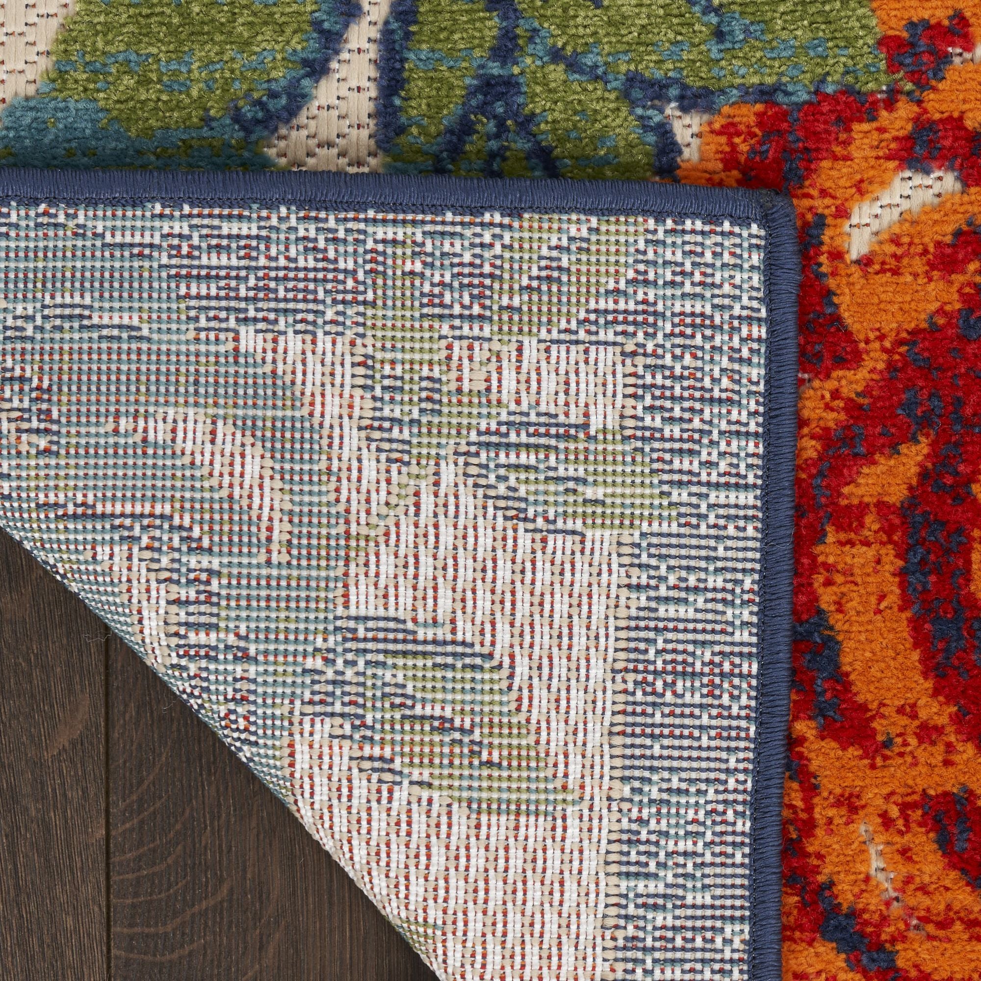 Ivory Multicolor Contemporary Indoor-Outdoor Floral Area Rug