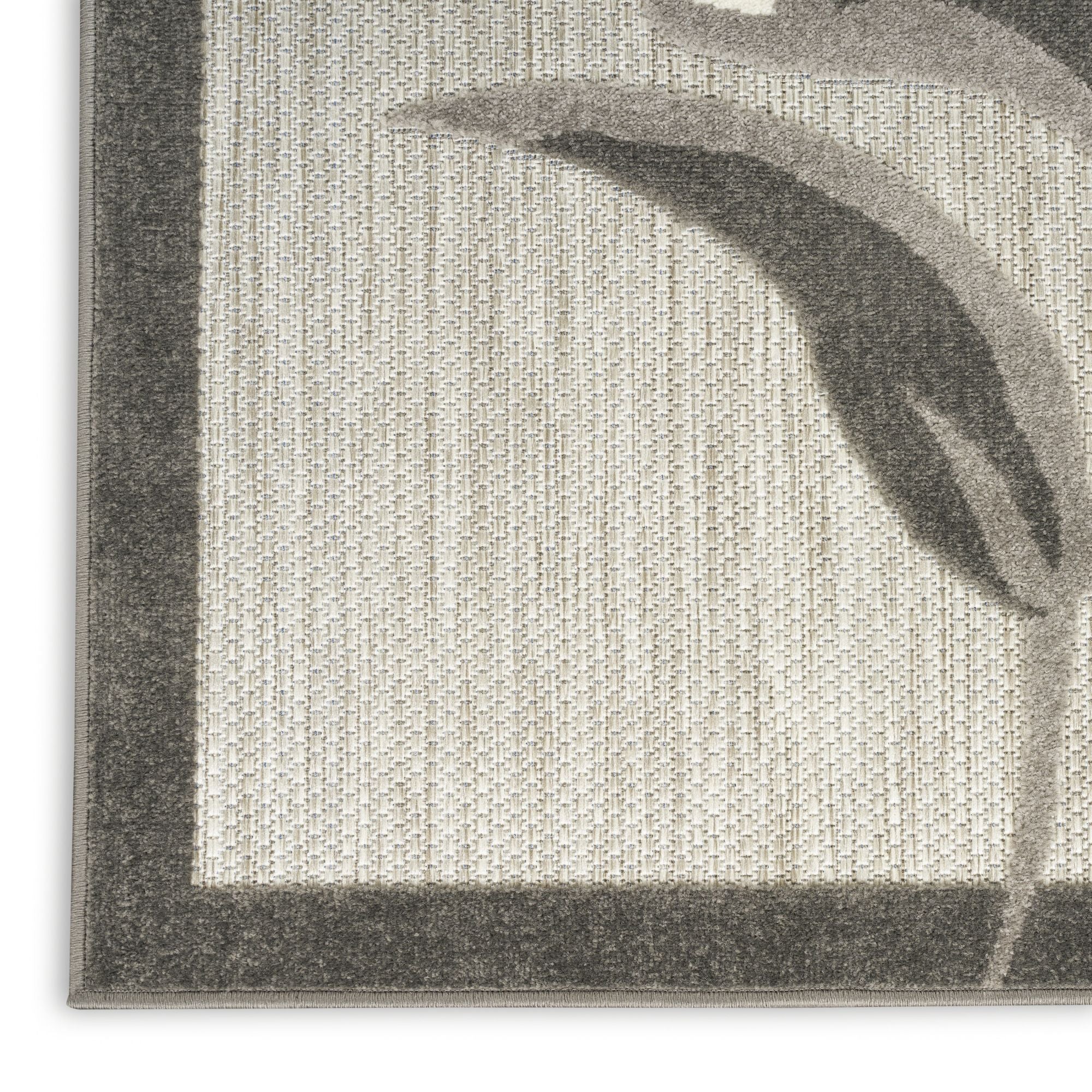Beige Contemporary Indoor Outdoor Floral Area Rug