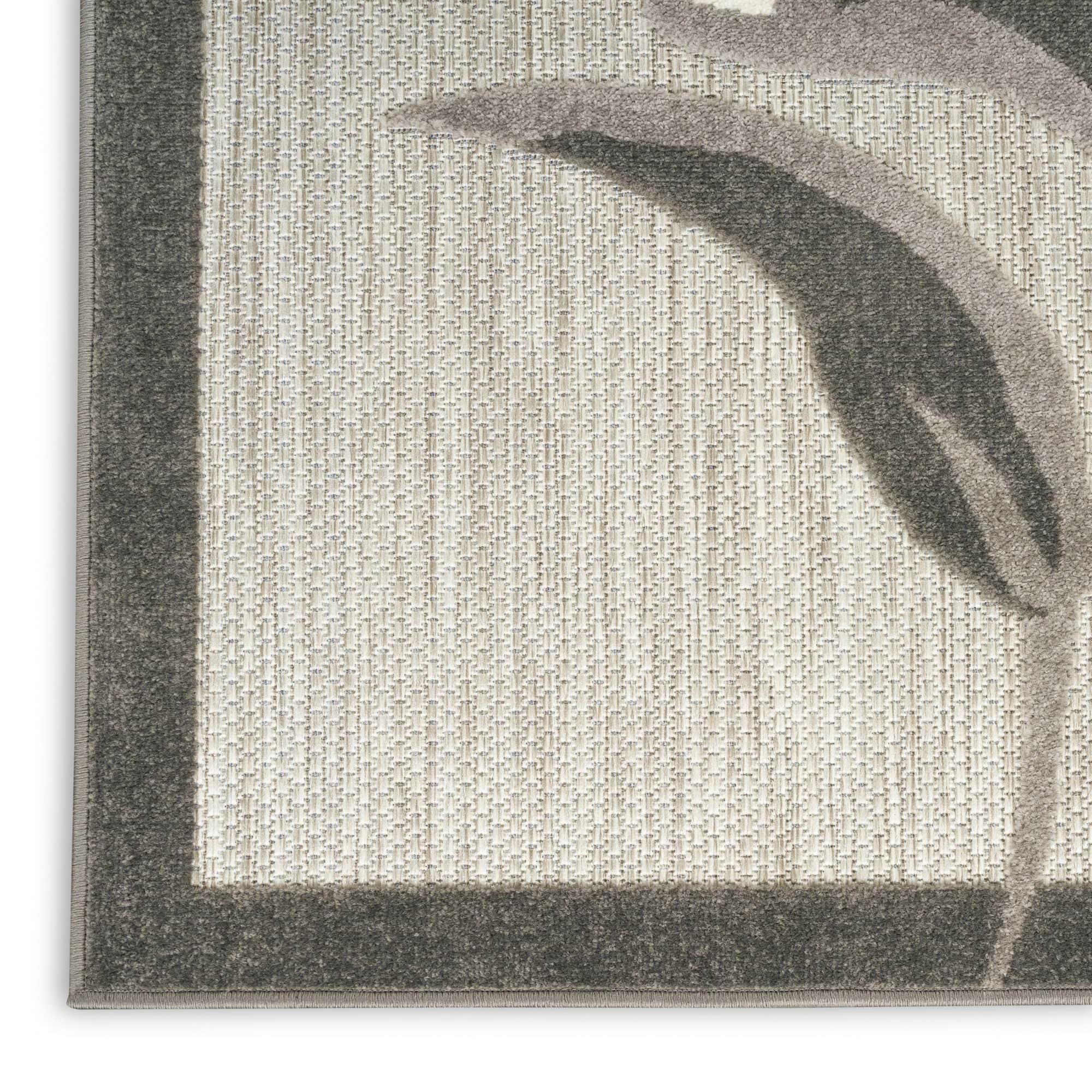 Beige Contemporary Indoor Outdoor Floral Area Rug