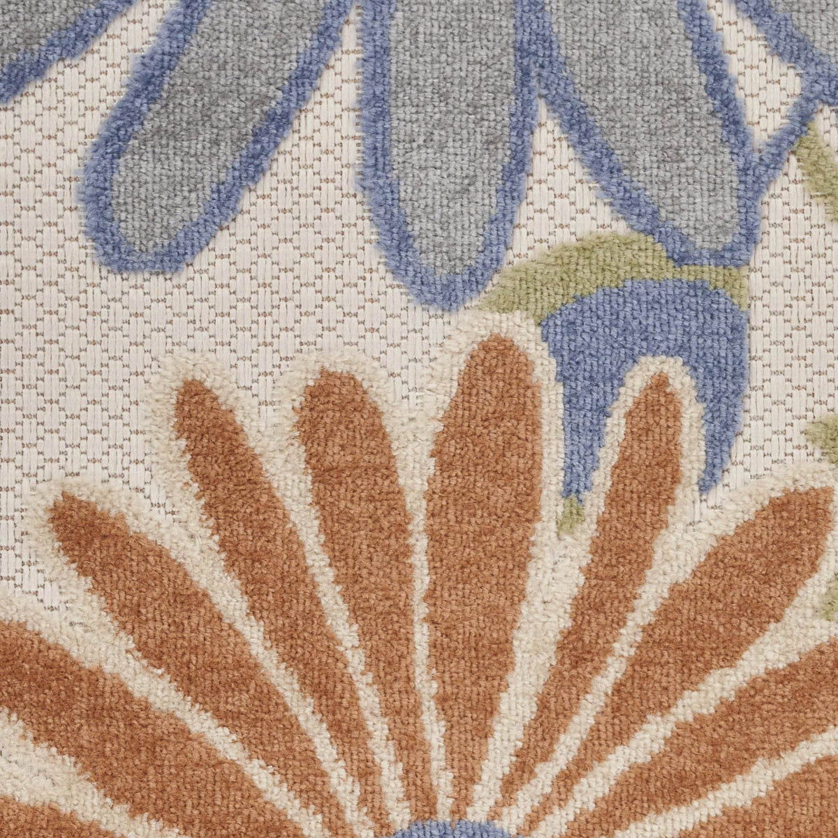 Beige Multicolor Contemporary Indoor Outdoor Floral Area Rug