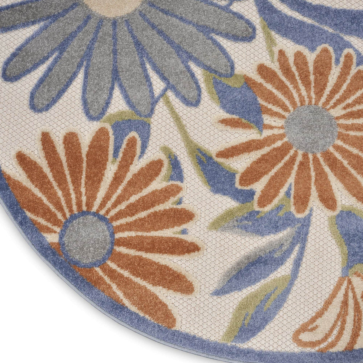 Beige Multicolor Contemporary Indoor Outdoor Floral Area Rug