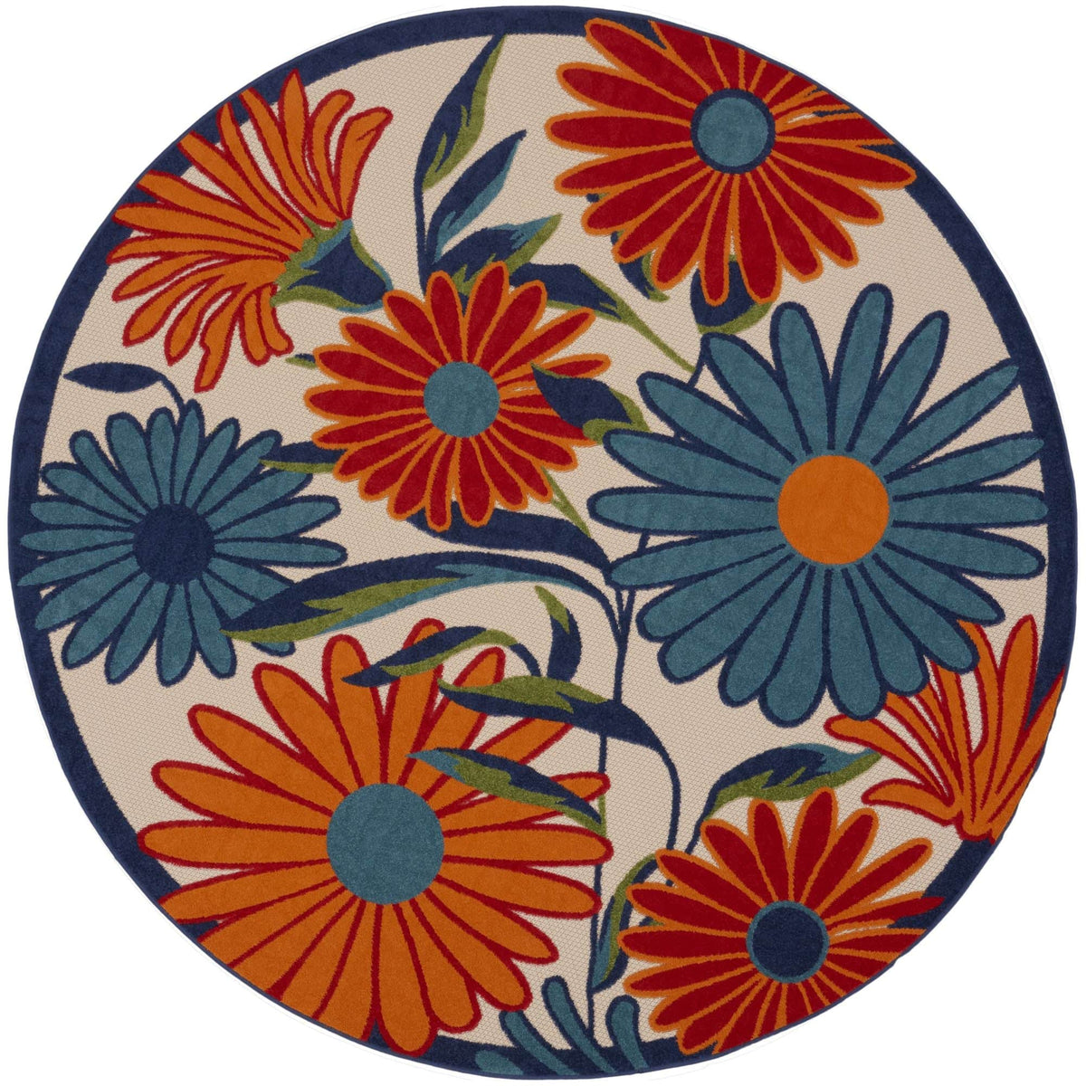 Multicolor Contemporary Indoor Outdoor Floral Area Rug