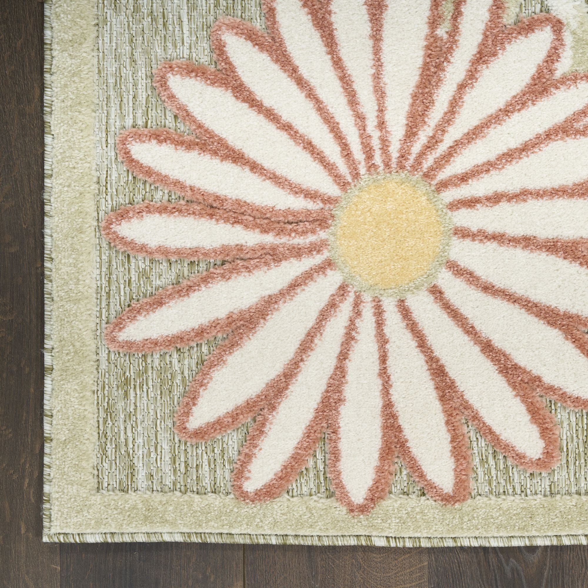 Sage Rose Contemporary Indoor Outdoor Floral Area Rug