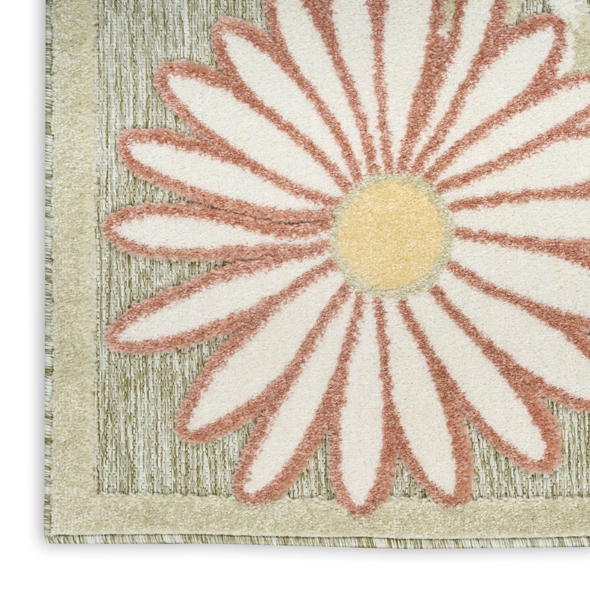 Sage Rose Contemporary Indoor Outdoor Floral Area Rug