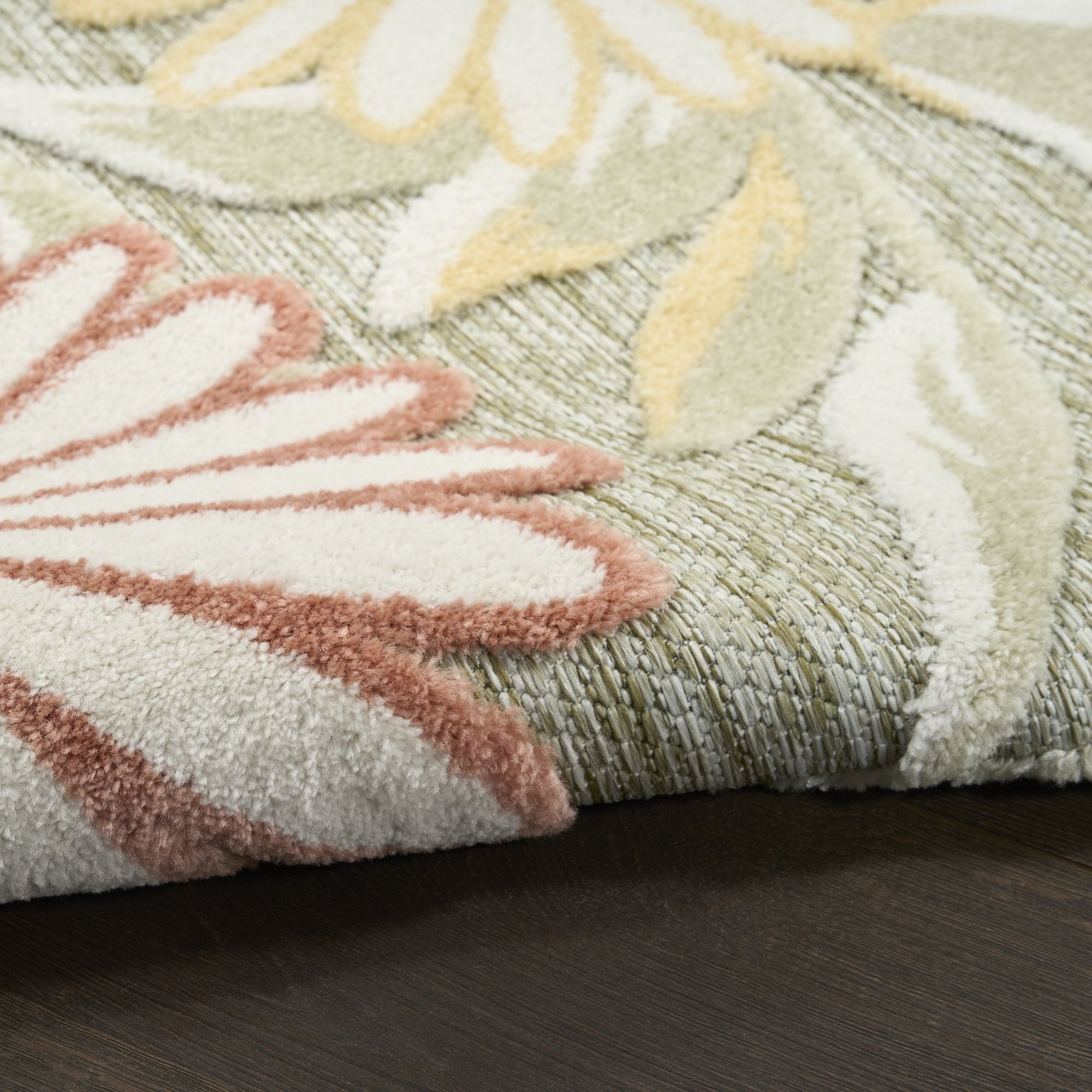 Sage Rose Contemporary Indoor Outdoor Floral Area Rug