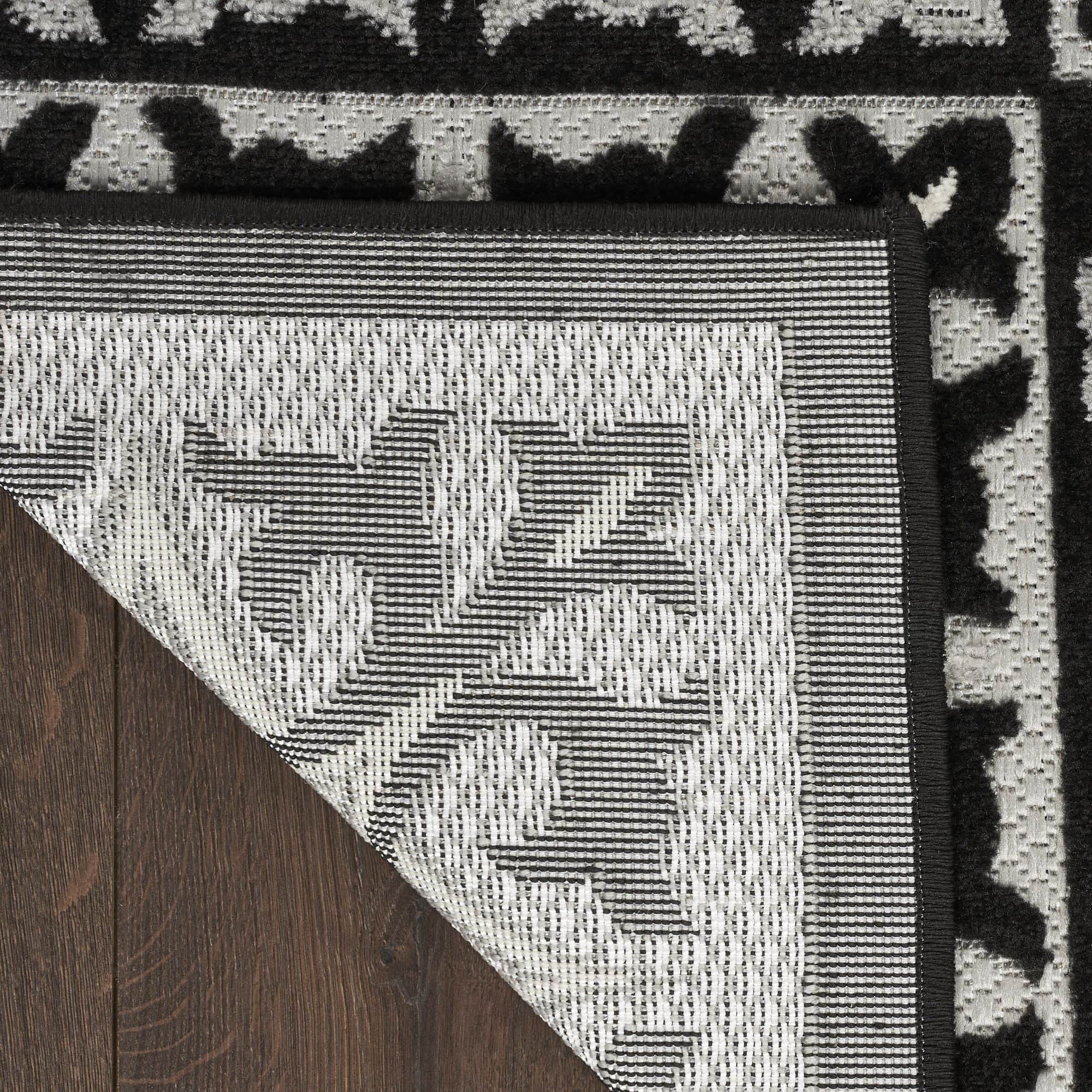 Black White Contemporary Indoor Outdoor Geometric Area Rug