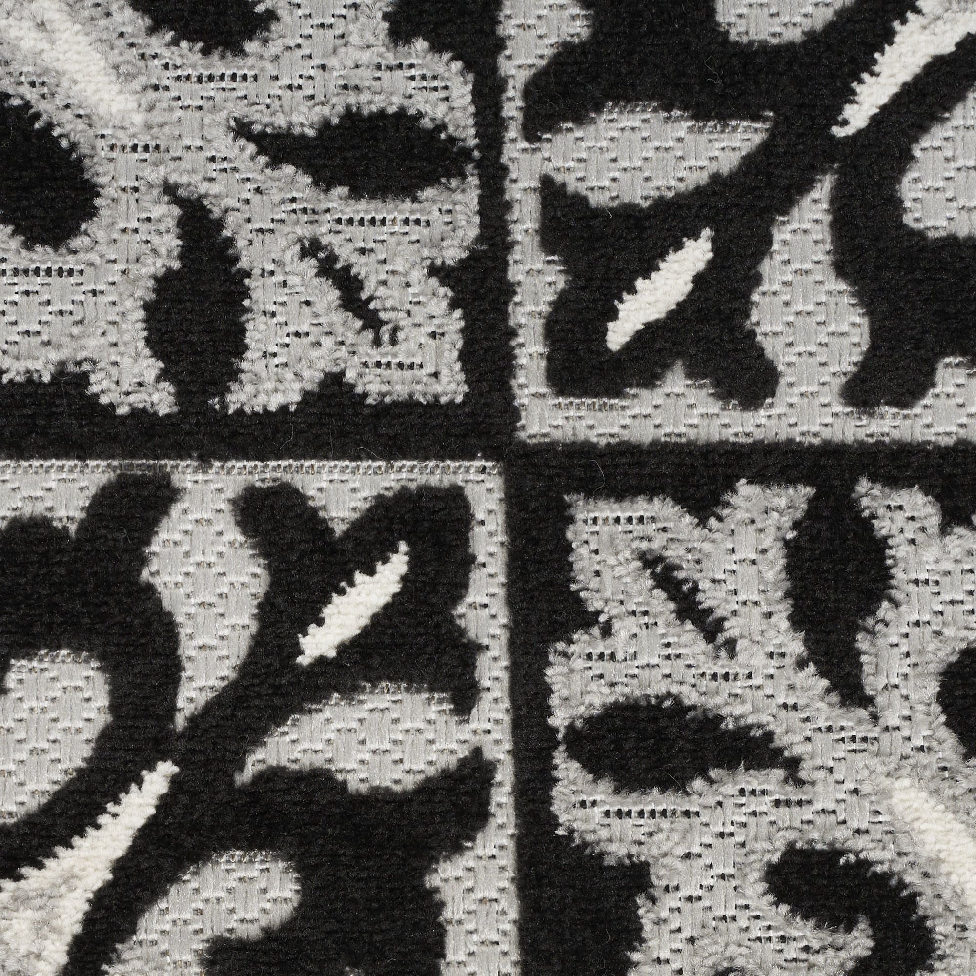 Black White Contemporary Indoor Outdoor Geometric Area Rug