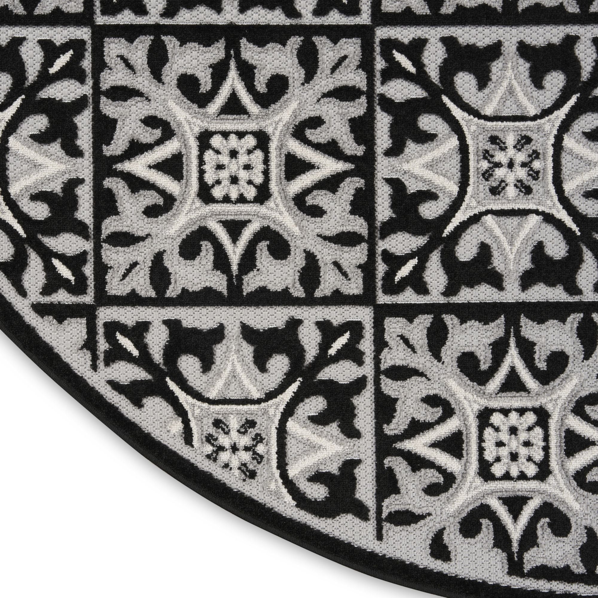 Black White Contemporary Indoor Outdoor Geometric Area Rug