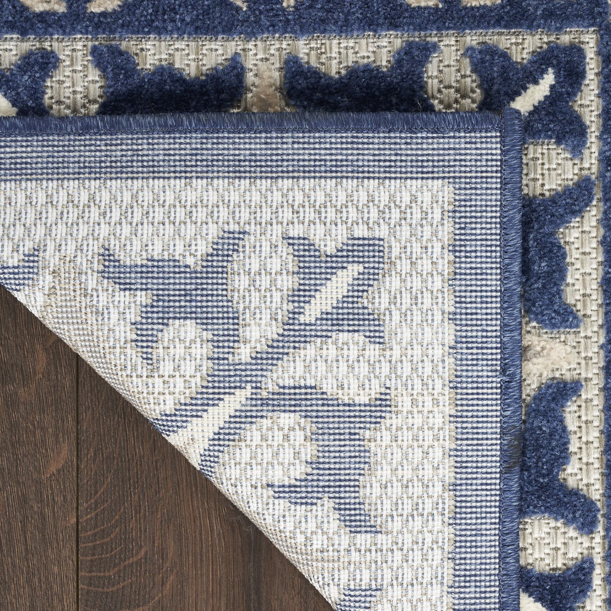 Blue Contemporary Indoor Outdoor Geometric Area Rug