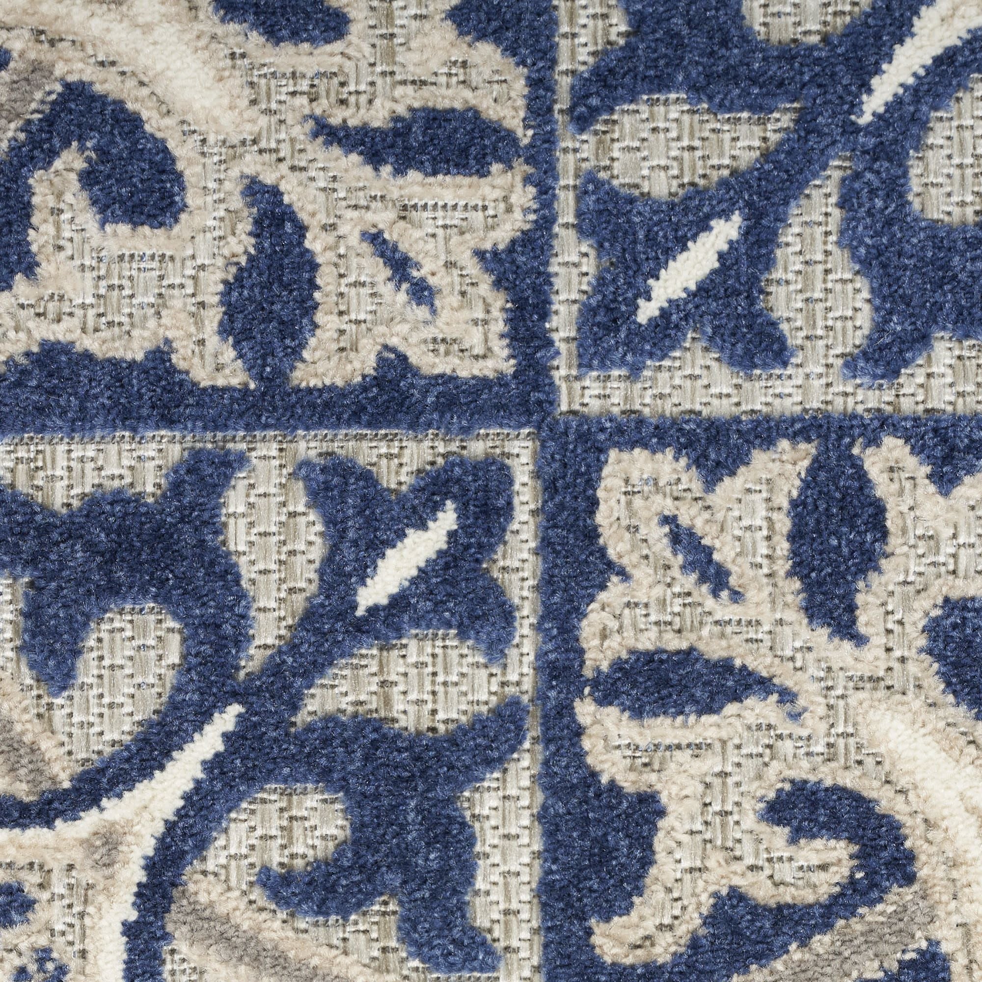 Blue Contemporary Indoor Outdoor Geometric Area Rug