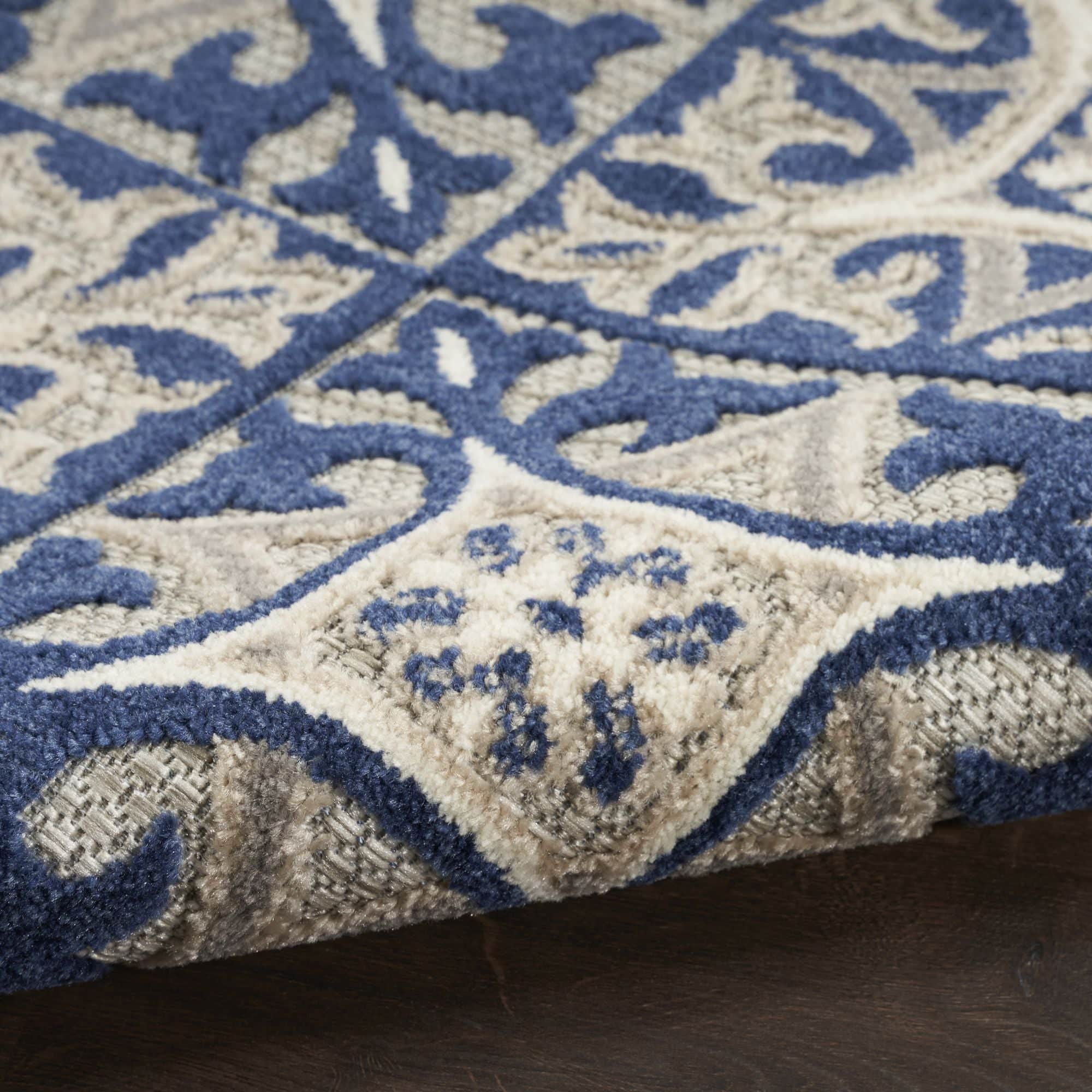 Blue Contemporary Indoor Outdoor Geometric Area Rug