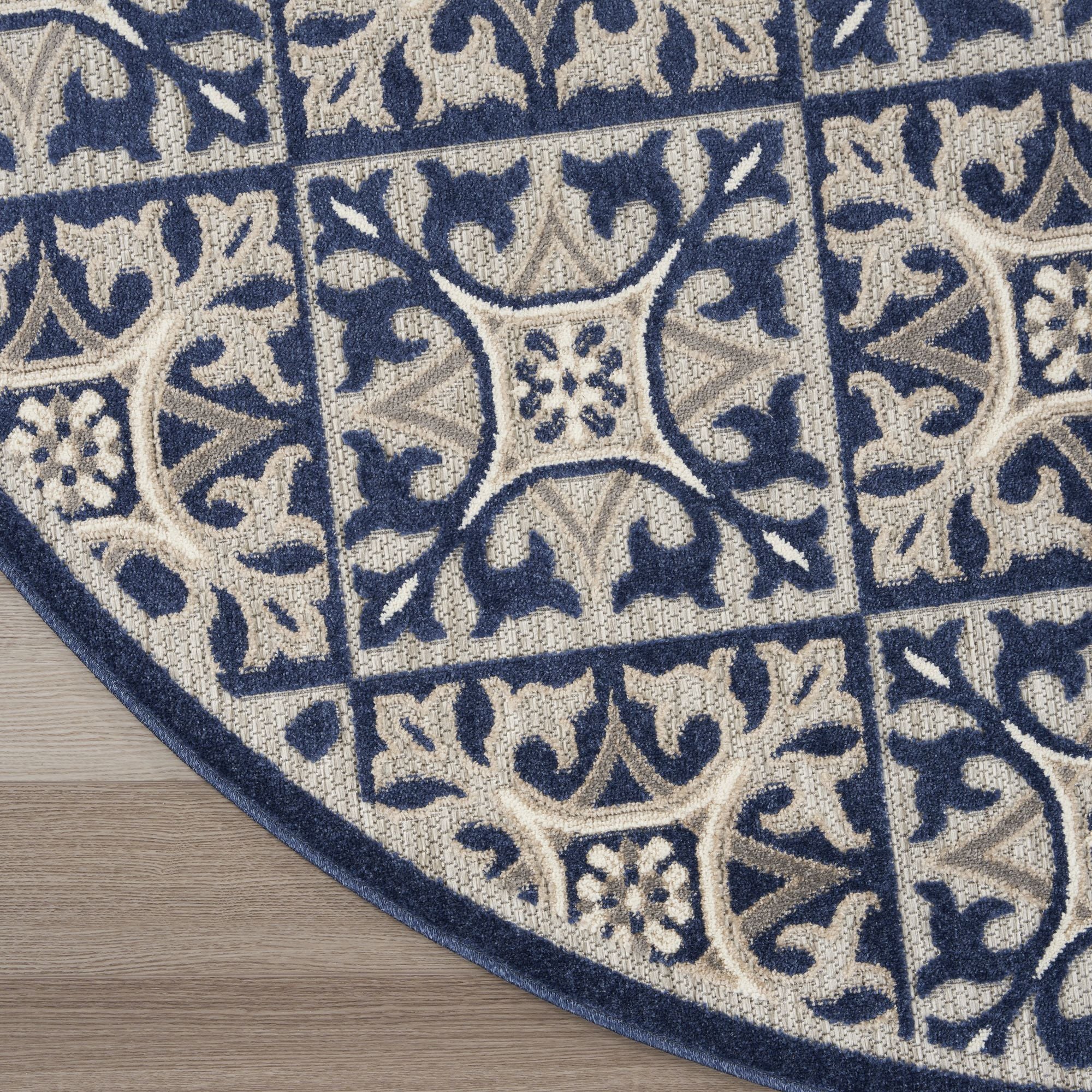Blue Contemporary Indoor Outdoor Geometric Area Rug