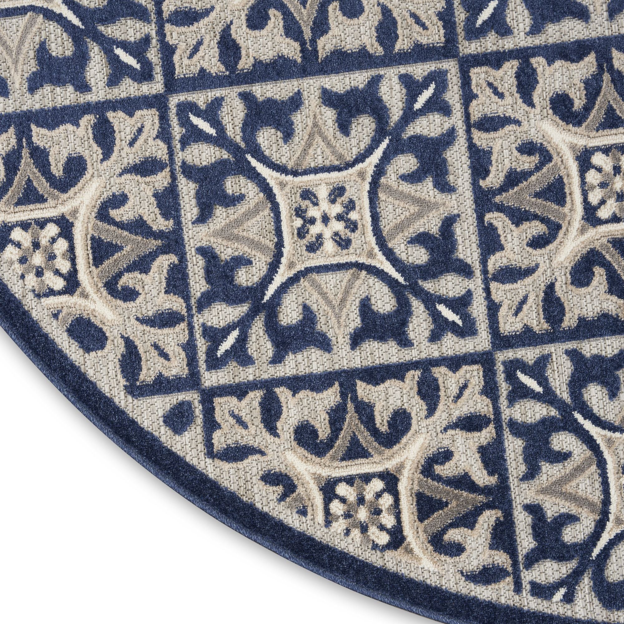 Blue Contemporary Indoor Outdoor Geometric Area Rug