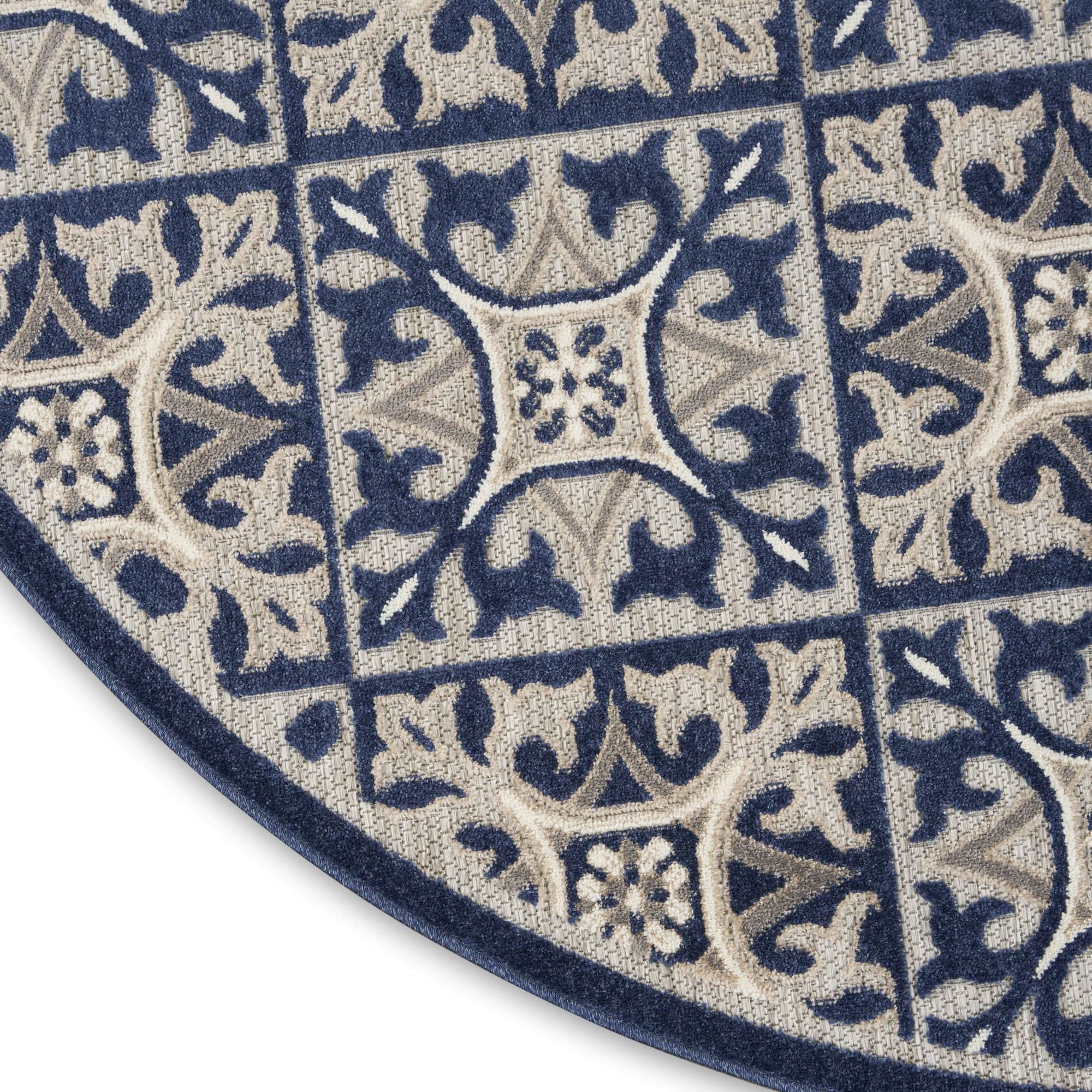 Blue Contemporary Indoor Outdoor Geometric Area Rug