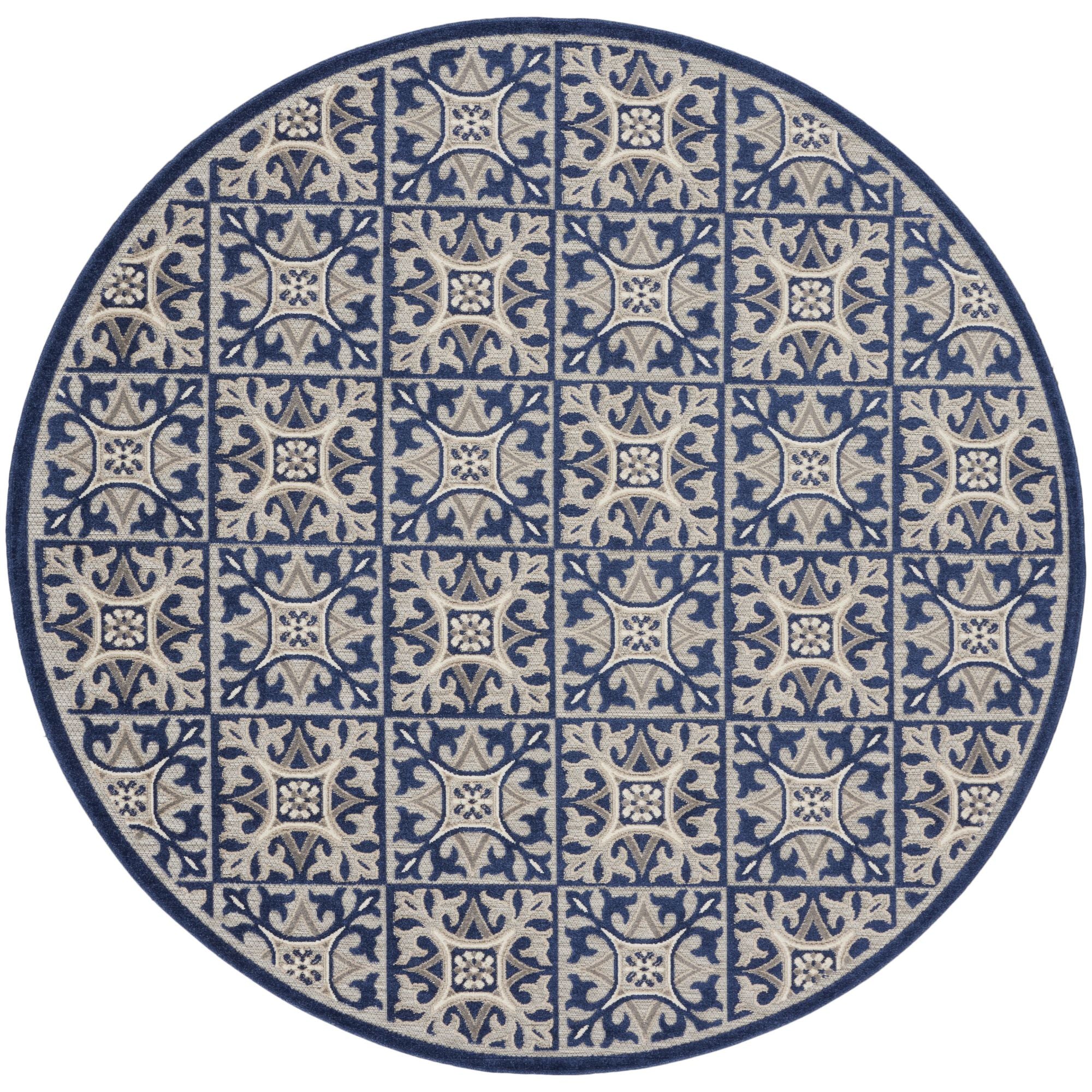 Blue Contemporary Indoor Outdoor Geometric Area Rug