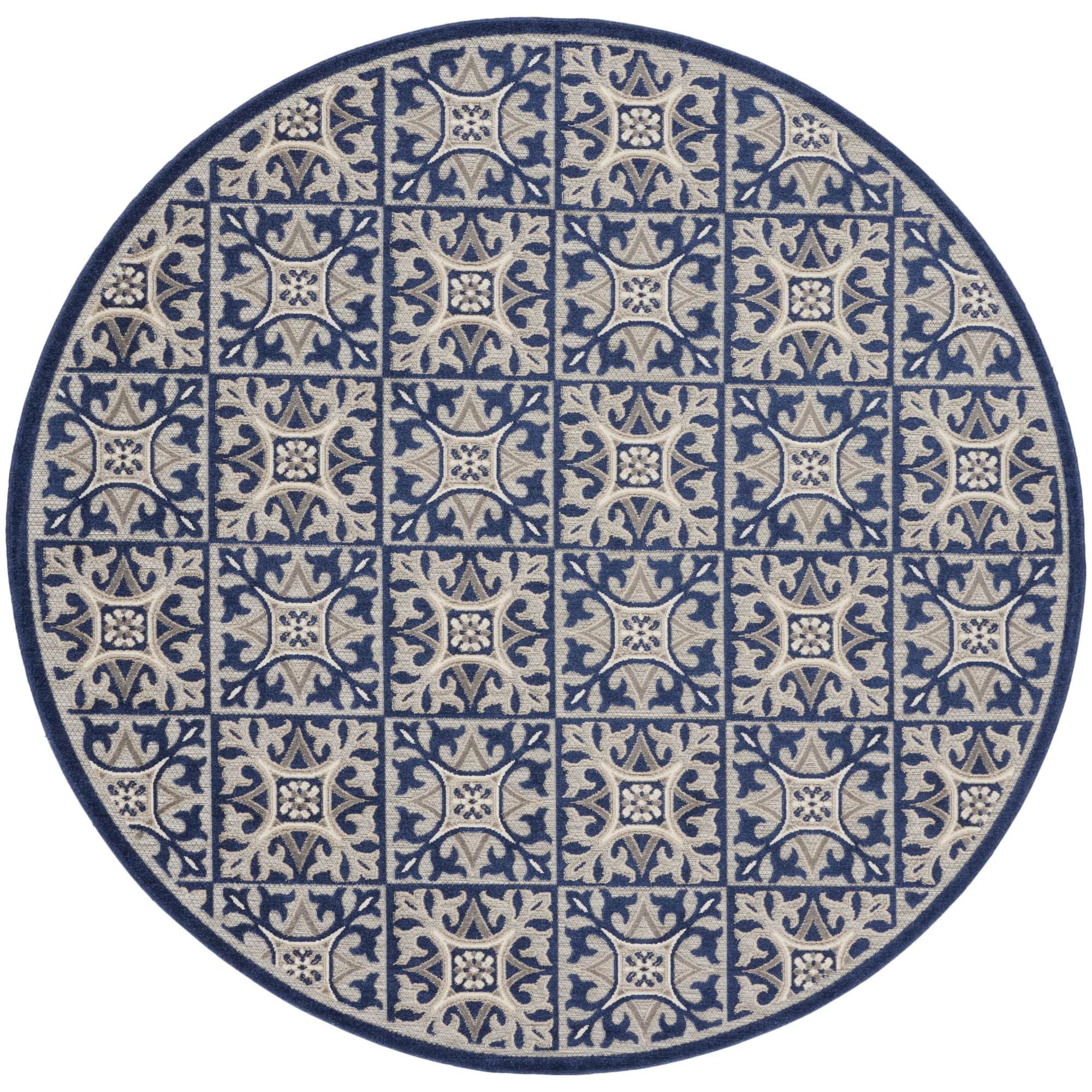 Blue Contemporary Indoor Outdoor Geometric Area Rug
