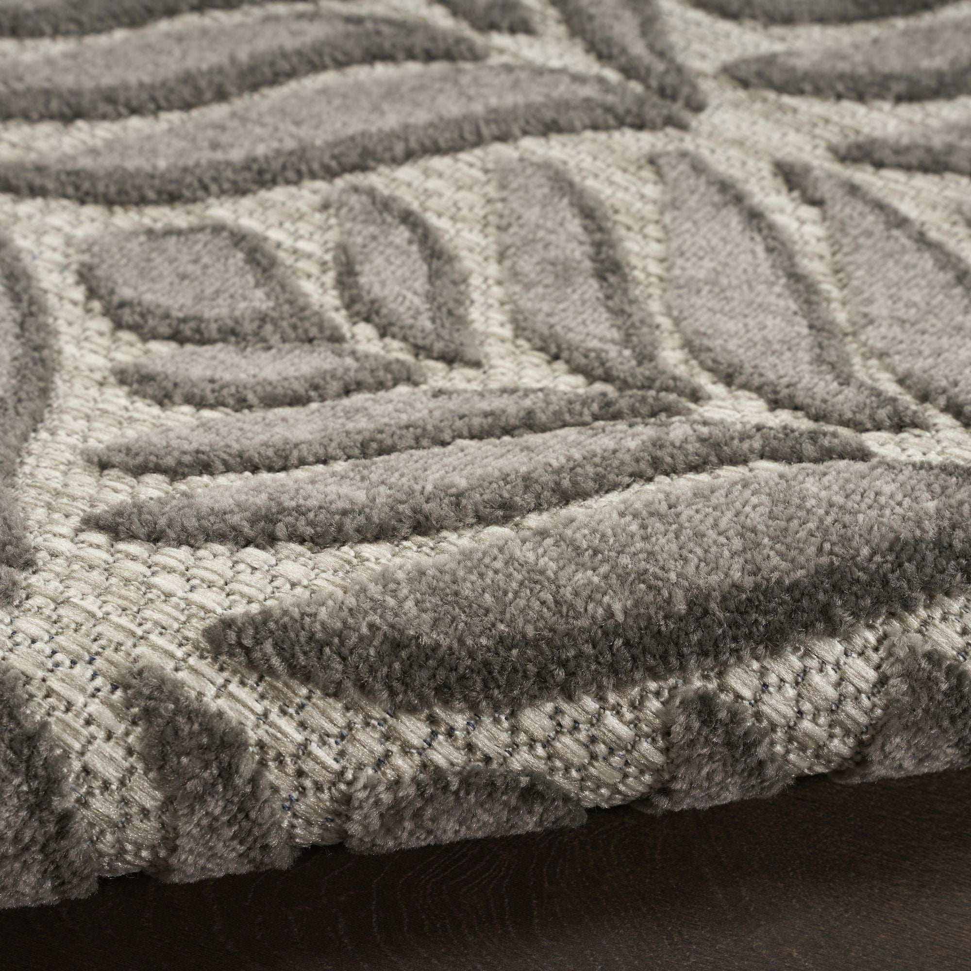 Charcoal Tropical Palm Leaf Indoor-Outdoor Rug