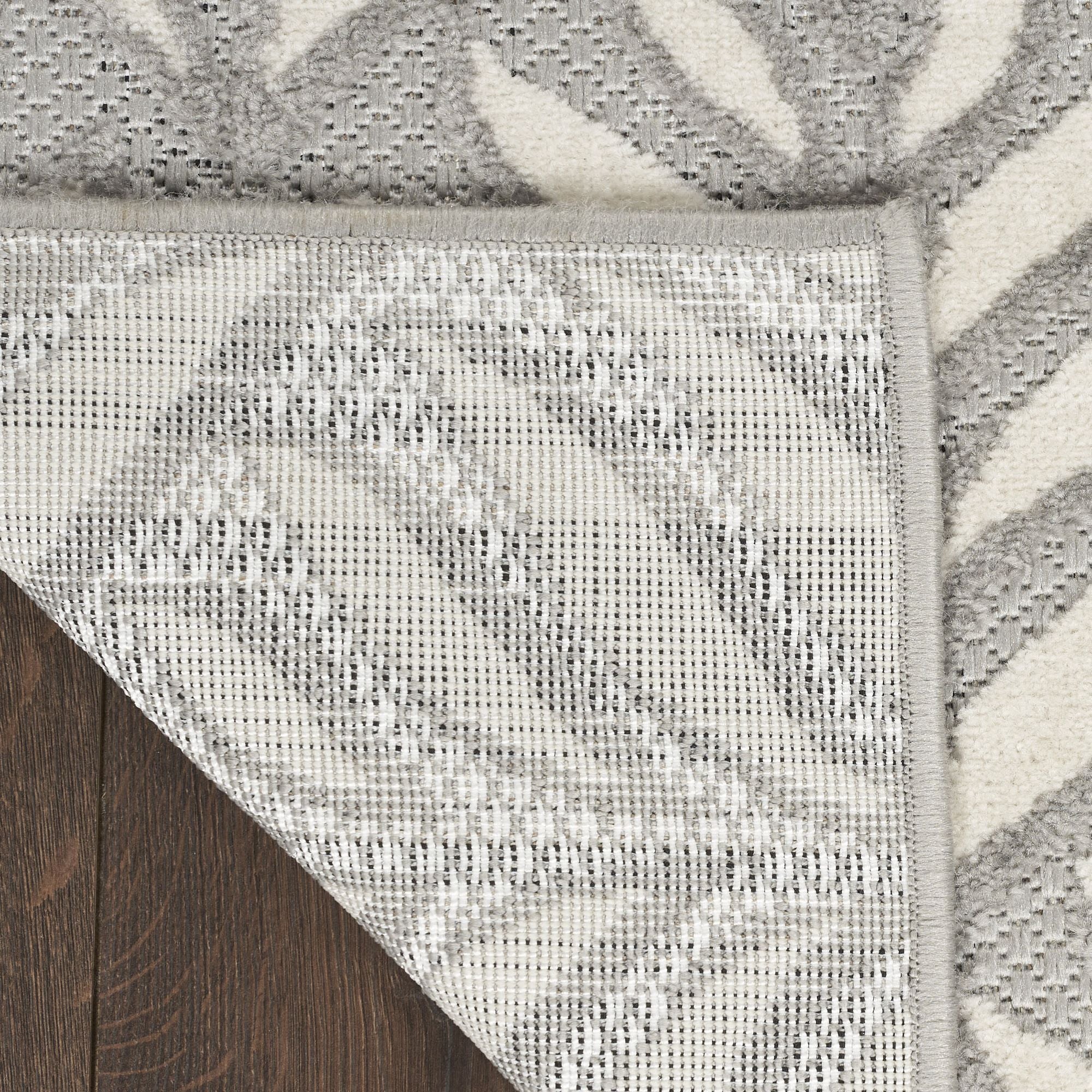 Grey Tropical Palm Leaf Indoor-Outdoor Rug