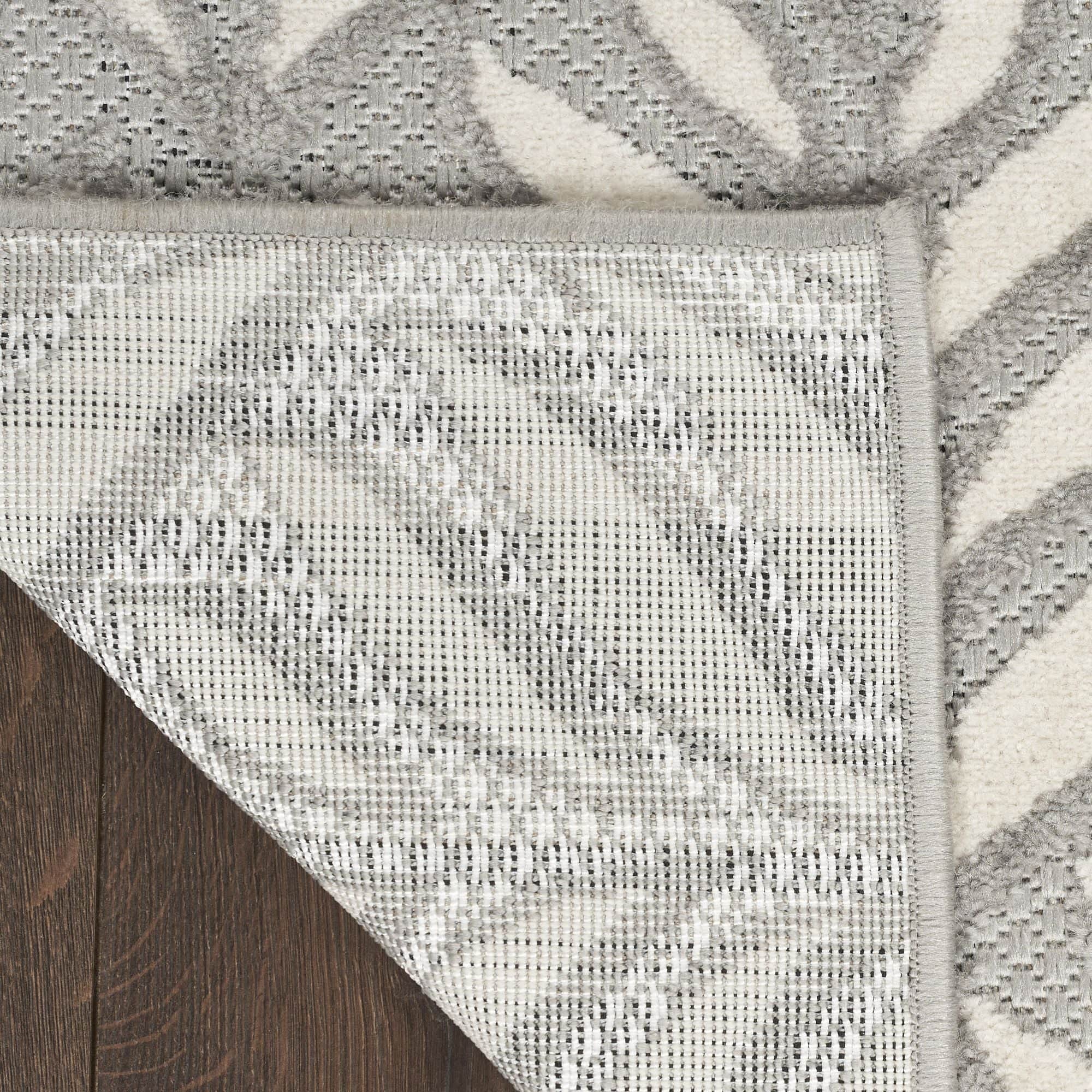 Grey Tropical Palm Leaf Indoor-Outdoor Rug