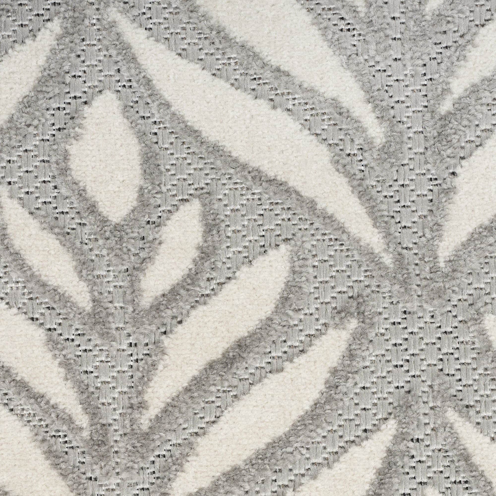 Grey Tropical Palm Leaf Indoor-Outdoor Rug