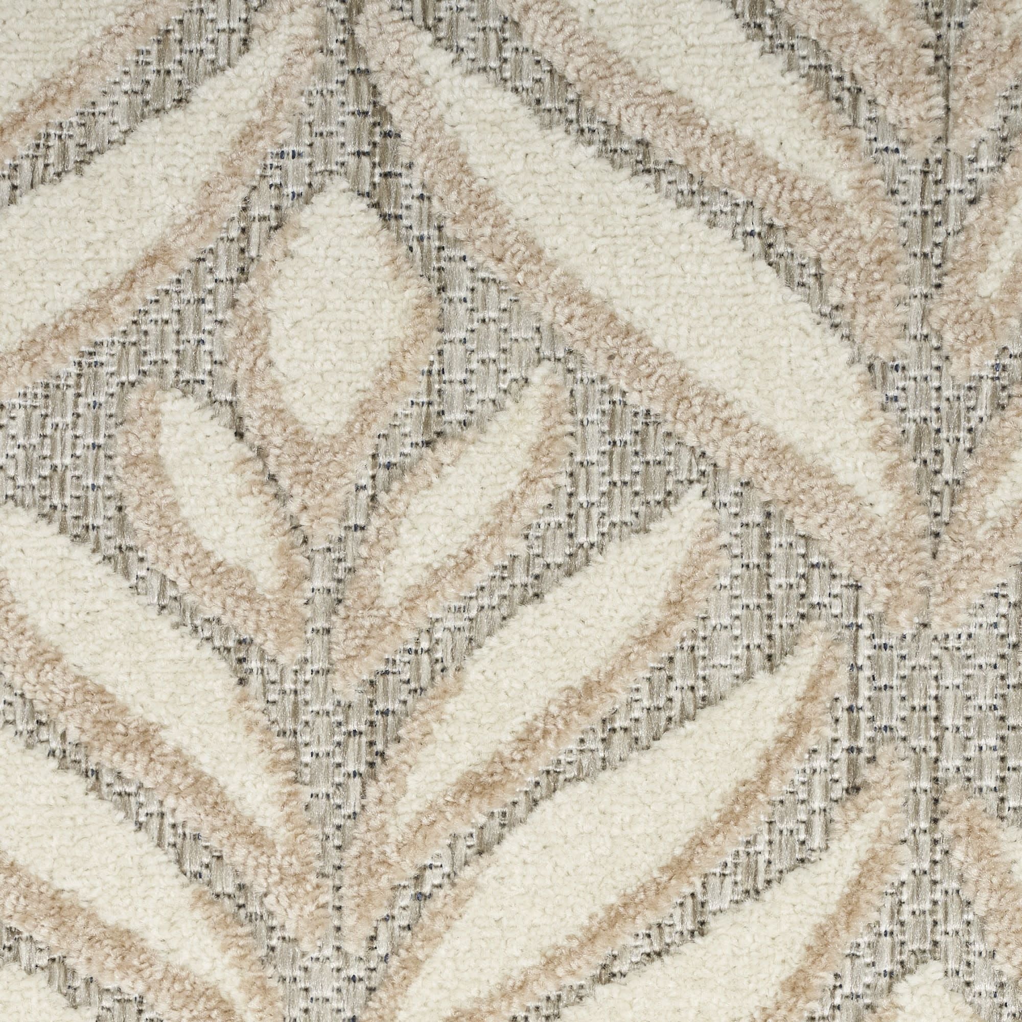 Ivory Grey Tropical Palm Leaf Indoor-Outdoor Rug