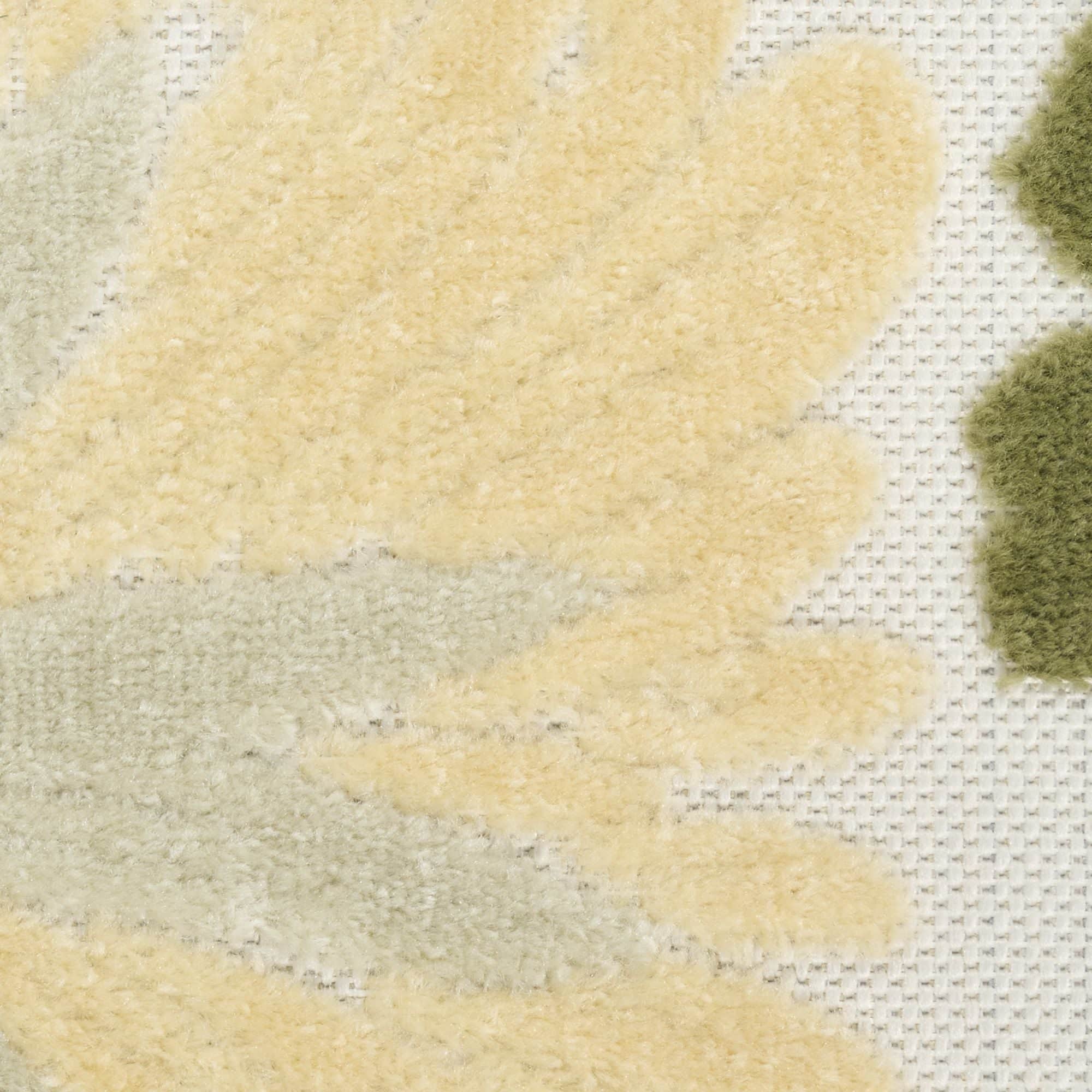 Ivory Green Modern Floral Indoor Outdoor Area Rug